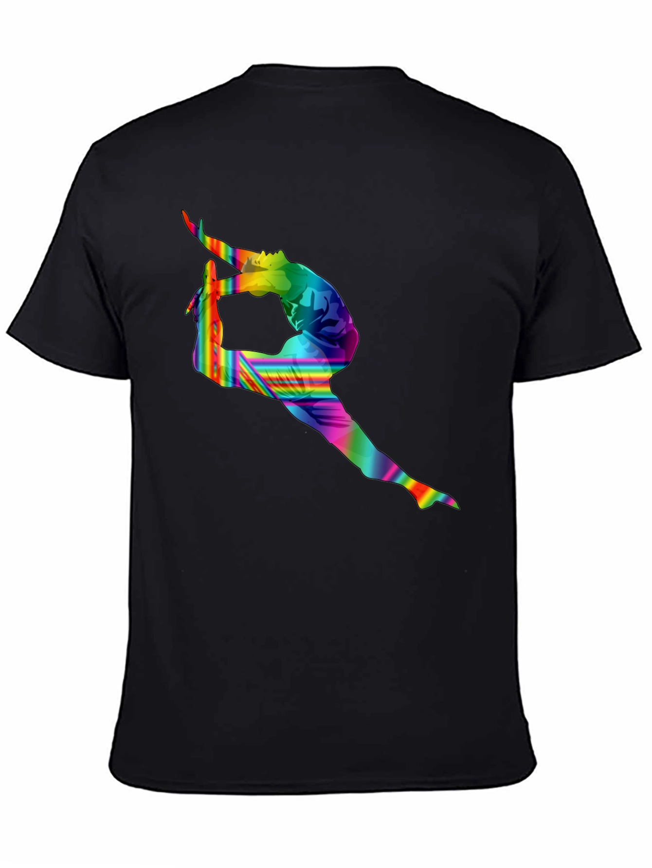 Rainbow Gymnast Black T-Shirt