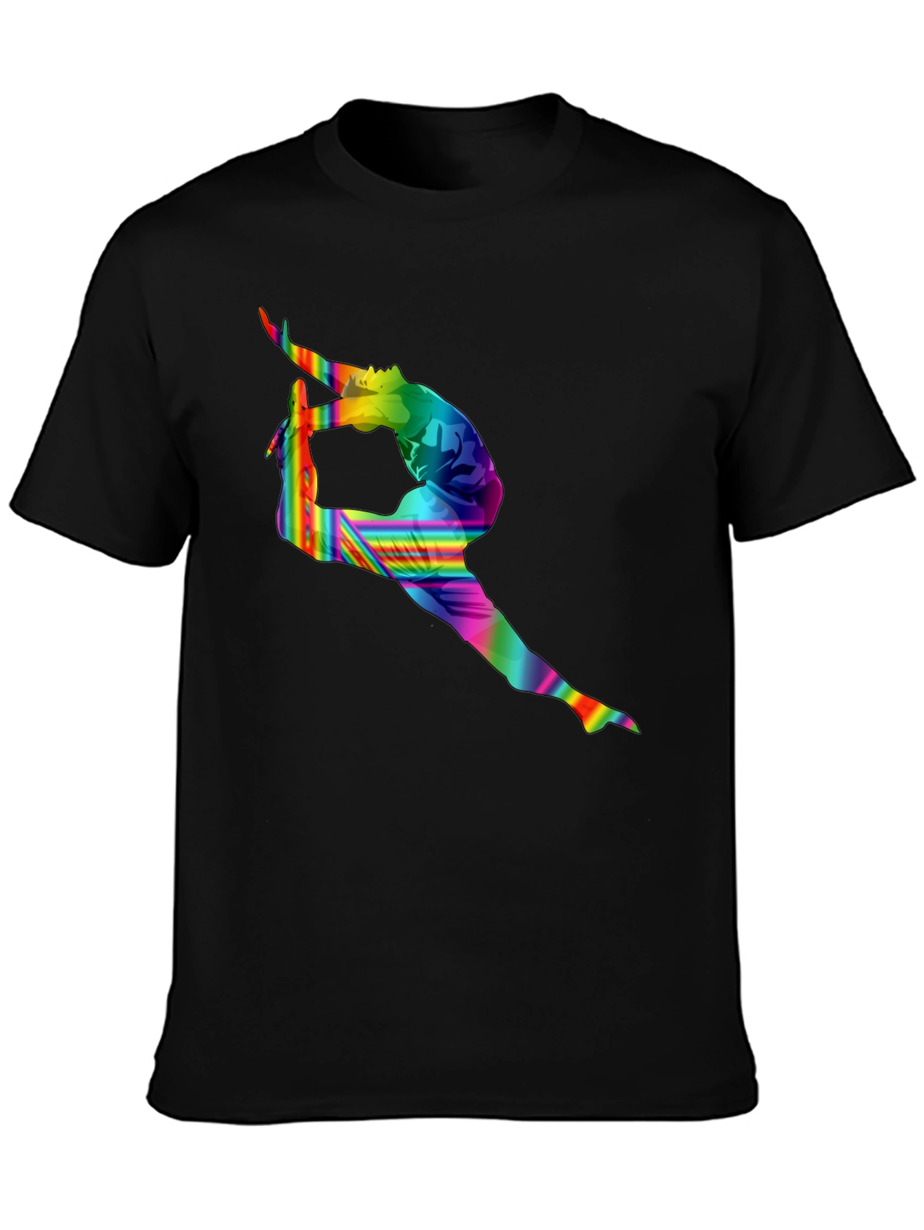 Rainbow Gymnast Black T-Shirt