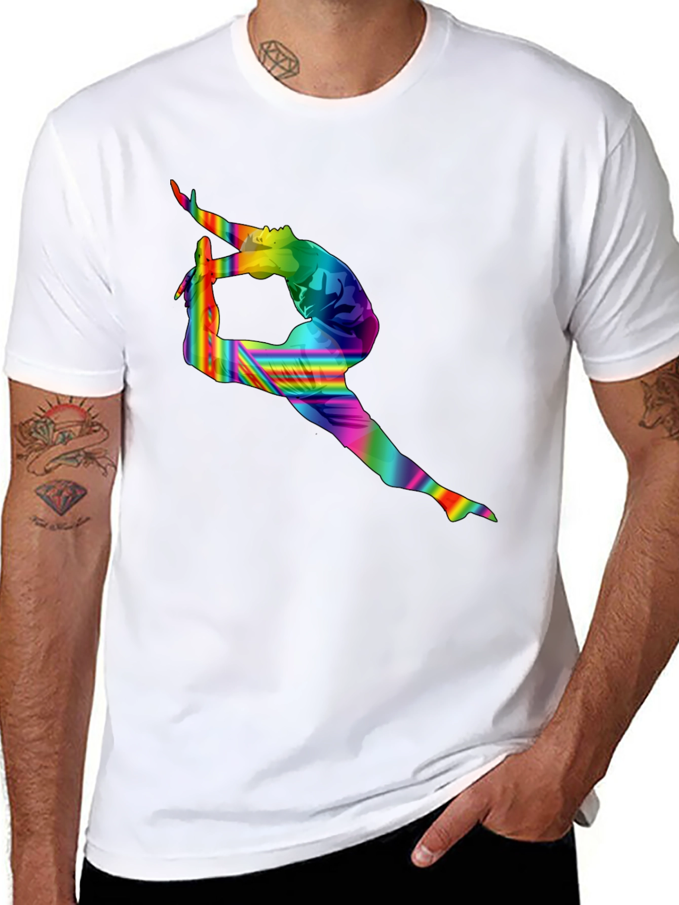 Rainbow Gymnast Black T-Shirt