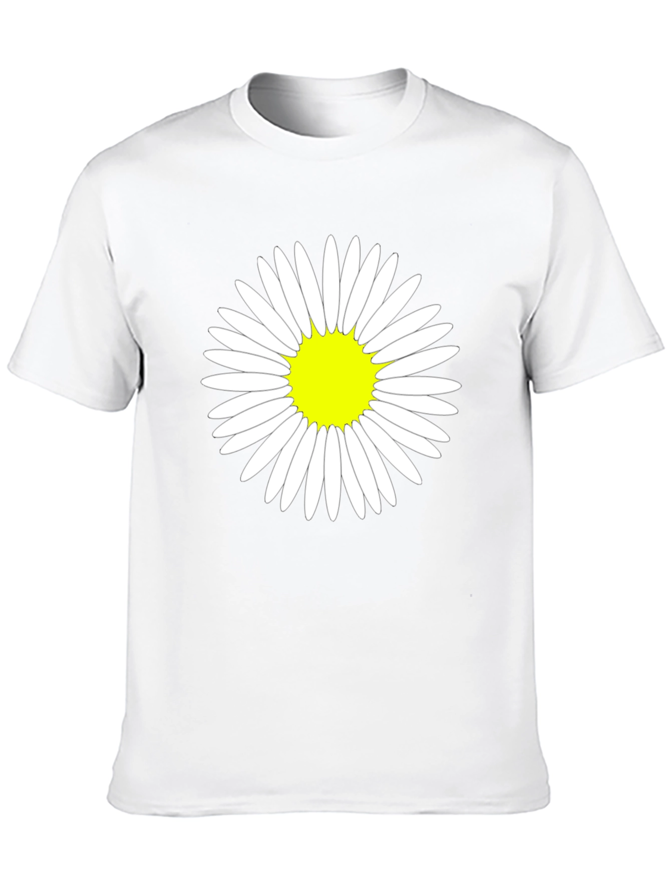 Daisy Flower Graphic Tee - Casual Black T-Shirt