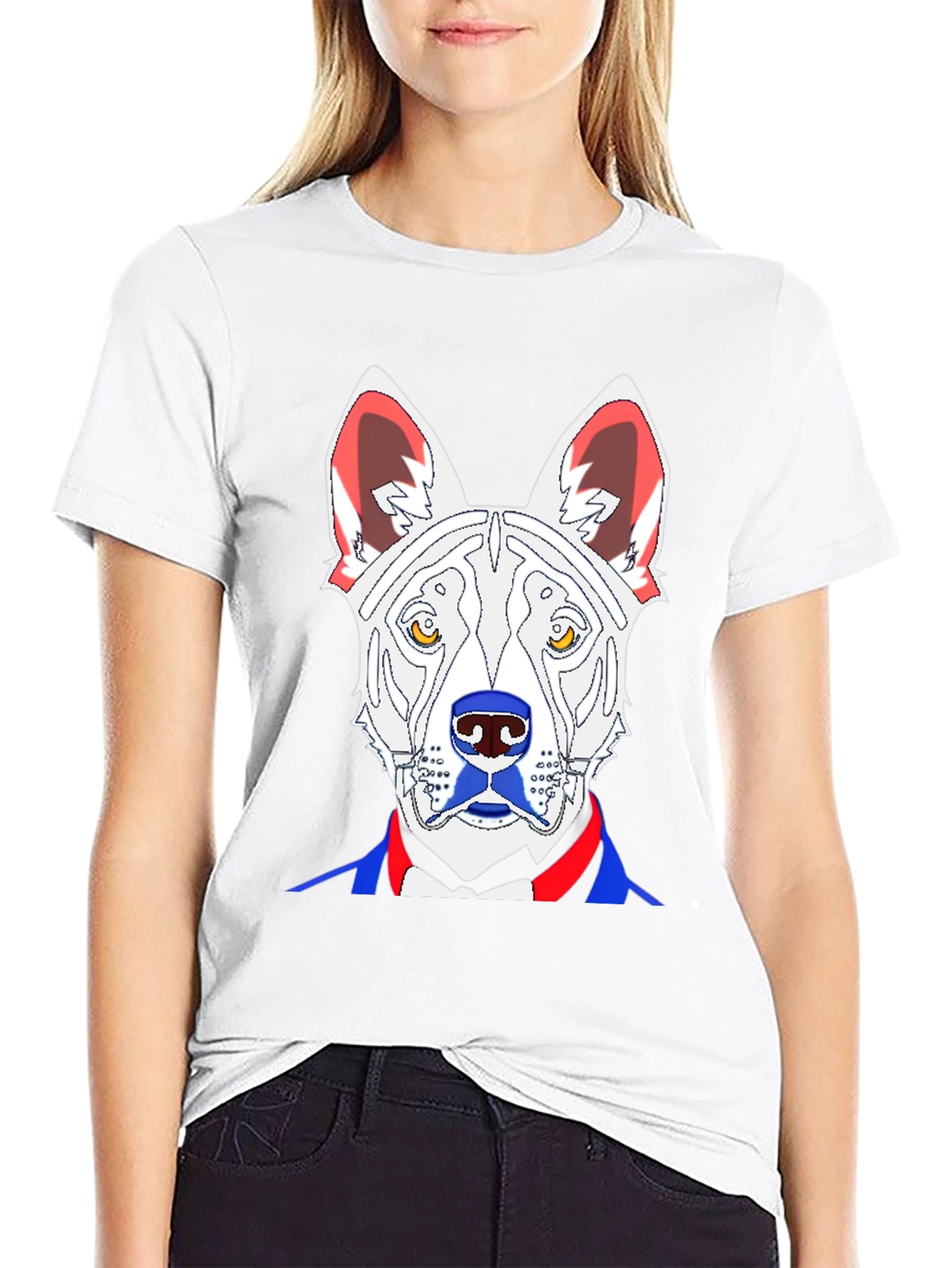 Dog Tuxedo T-Shirt: Stylish Canine Portrait Tee