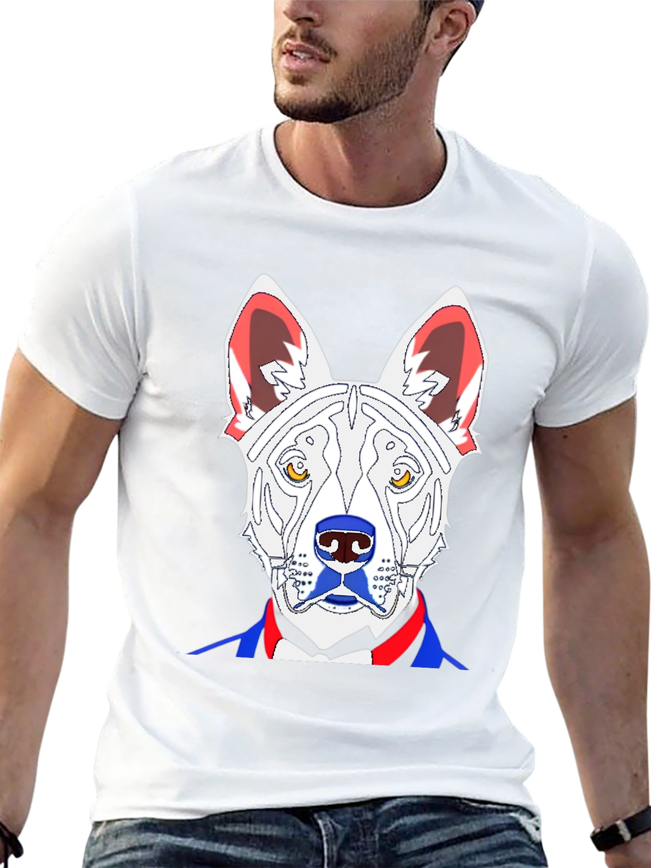 Dog Tuxedo T-Shirt: Stylish Canine Portrait Tee