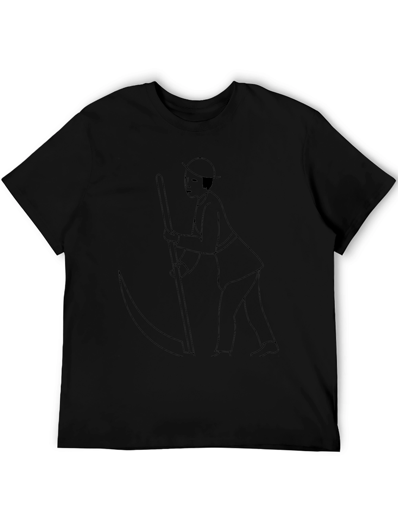 Minimalist Grim Reaper Graphic T-Shirt