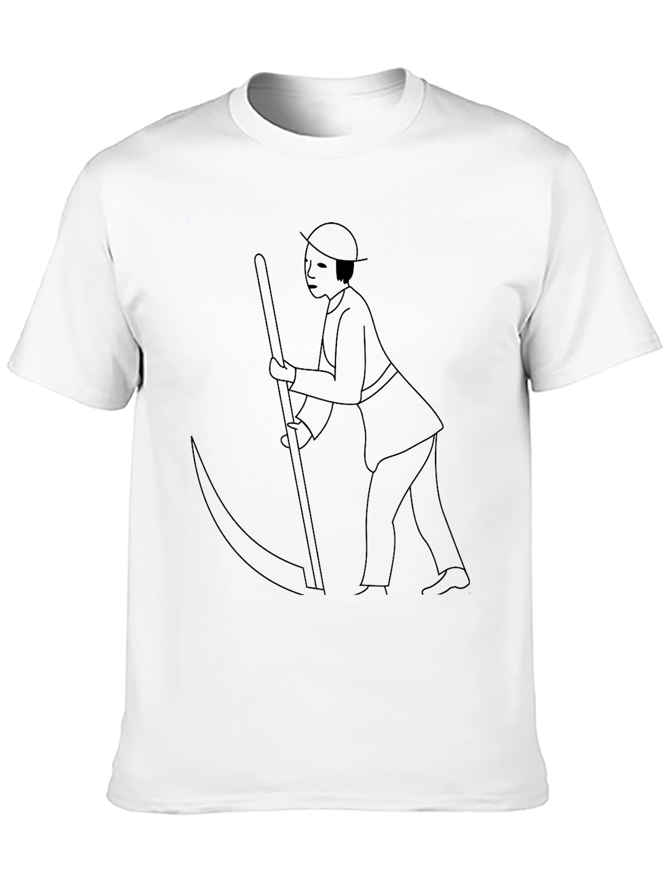 Minimalist Grim Reaper Graphic T-Shirt