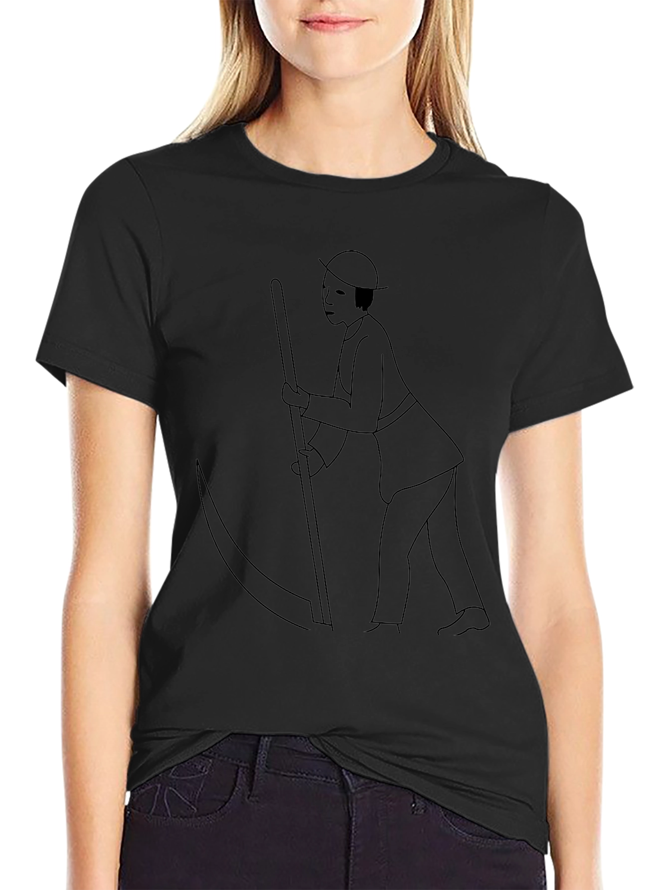 Minimalist Grim Reaper Graphic T-Shirt
