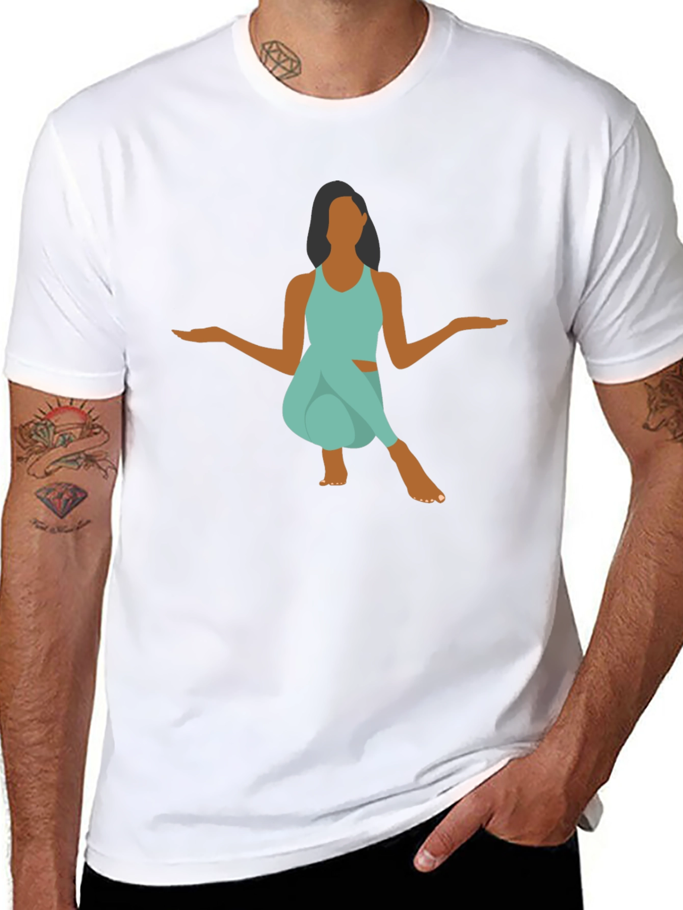 Yoga Pose Graphic Tee - Black Unisex T-Shirt