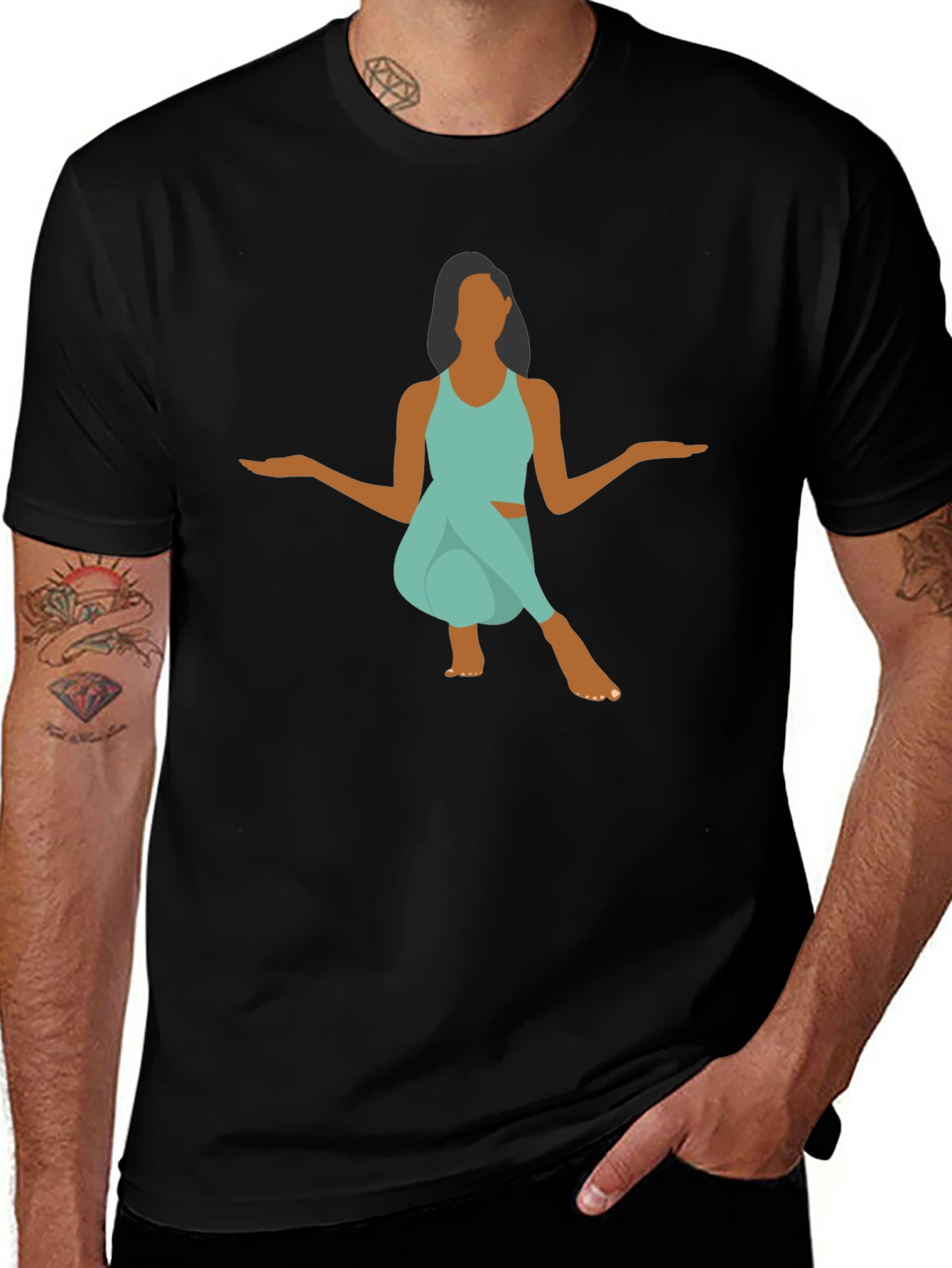 Yoga Pose Graphic Tee - Black Unisex T-Shirt