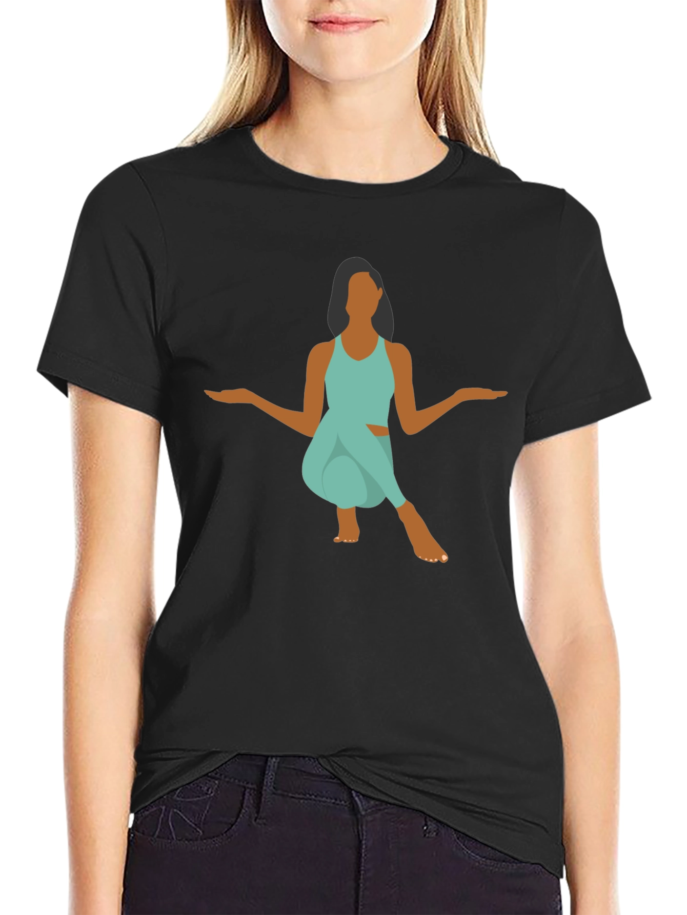 Yoga Pose Graphic Tee - Black Unisex T-Shirt