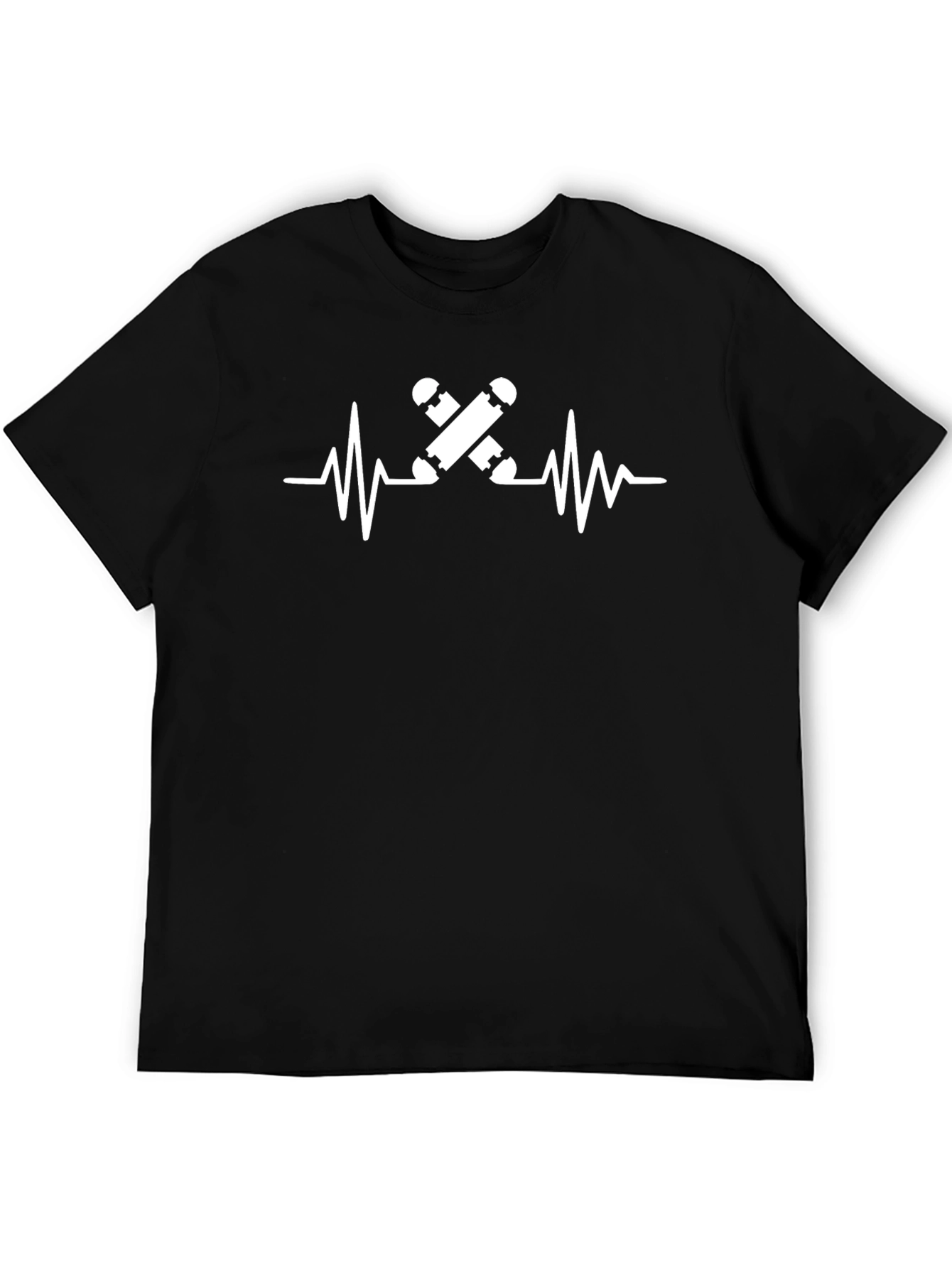 Skateboard Heartbeat Graphic Tee - Cool Casual Top