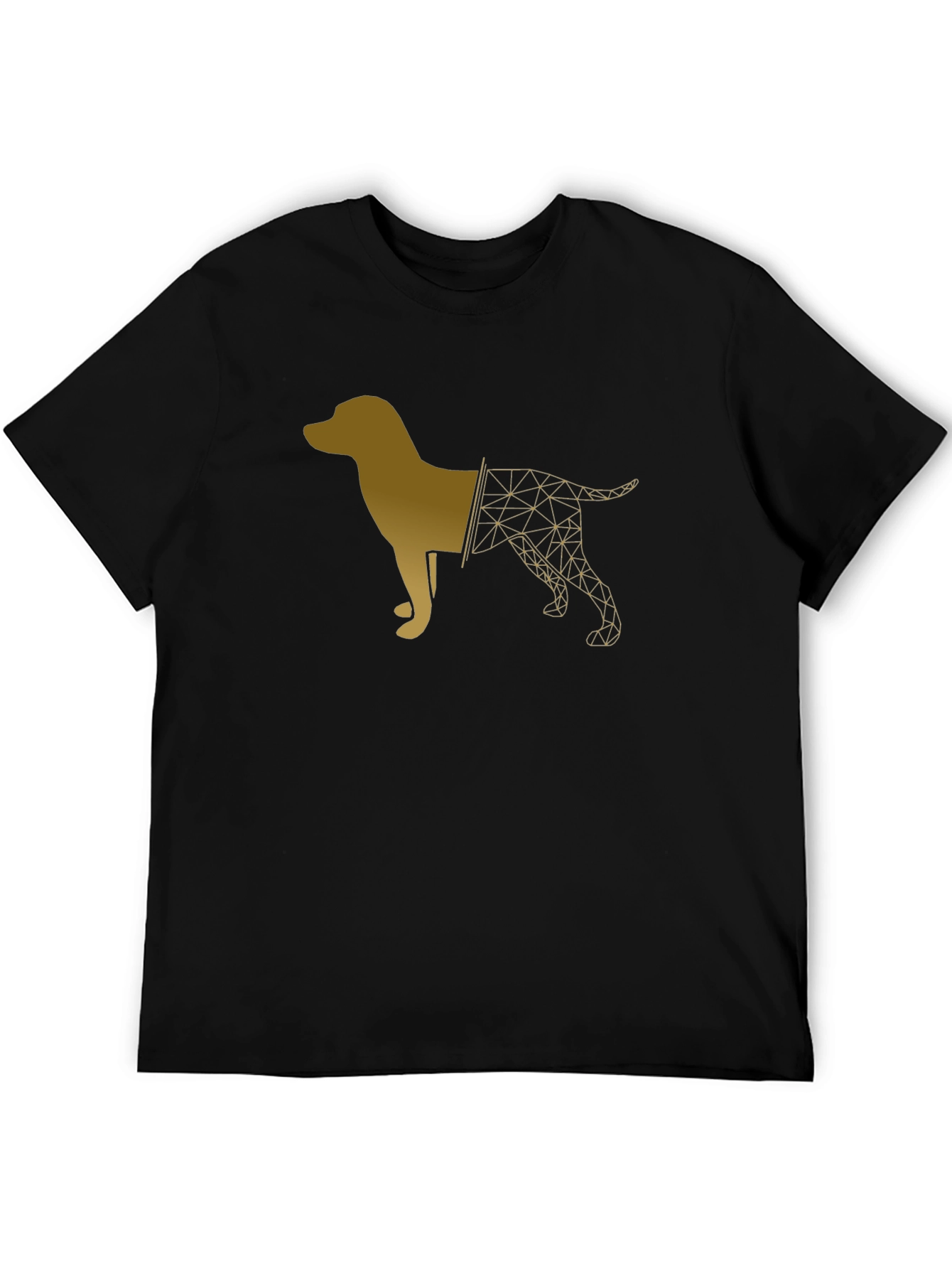 Geometric Dog Graphic Tee - Modern Black T-Shirt
