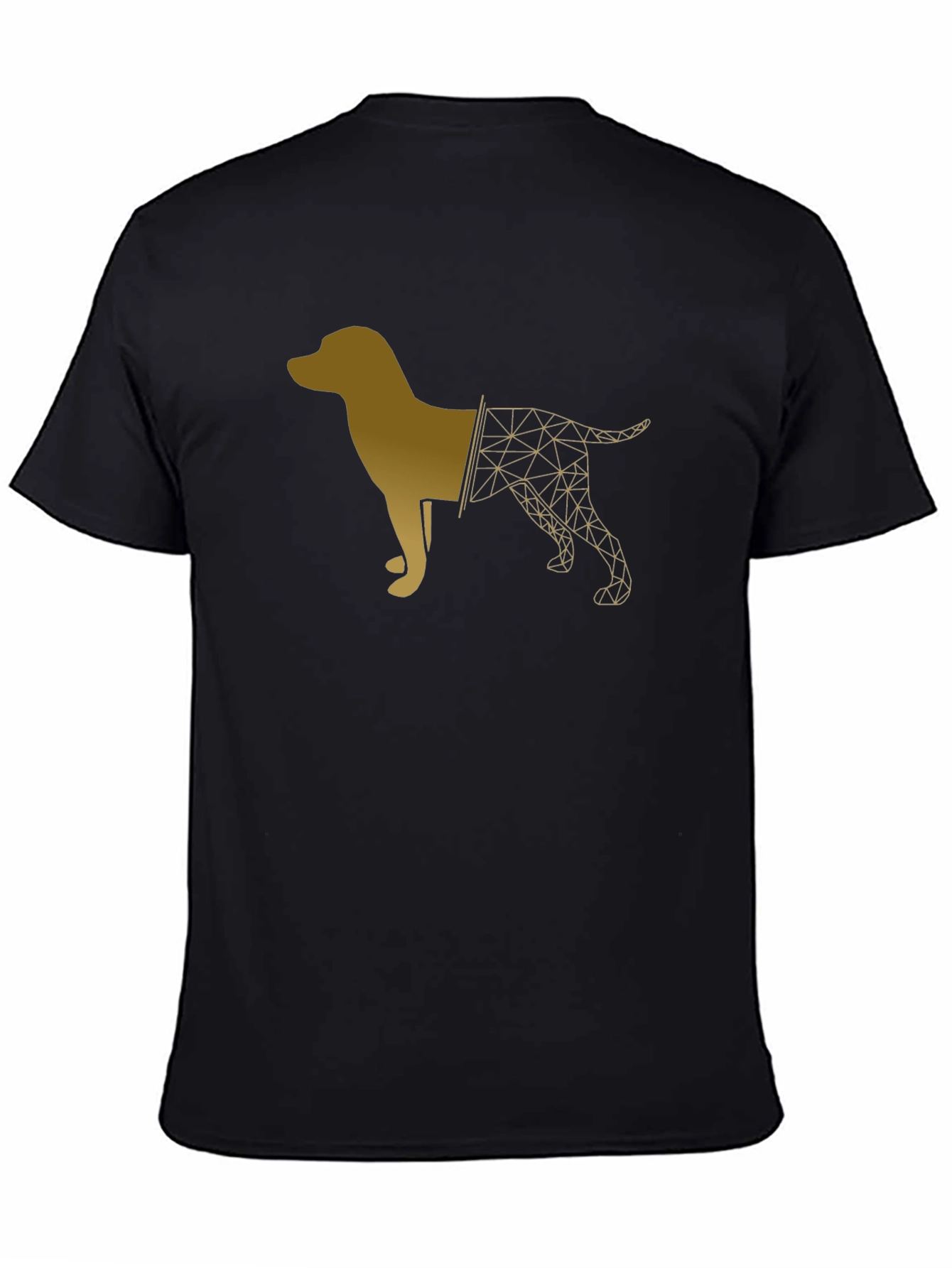 Geometric Dog Graphic Tee - Modern Black T-Shirt