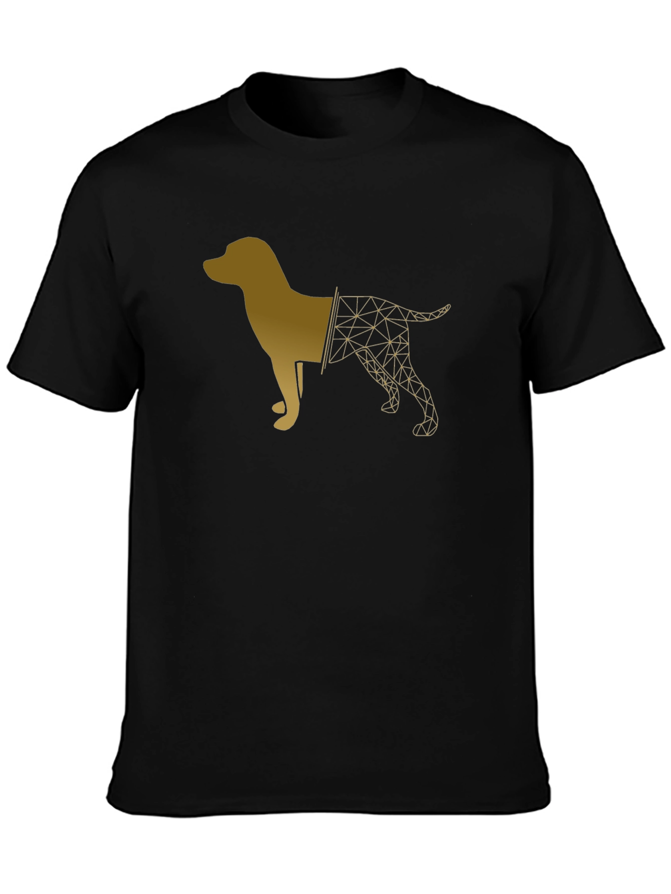 Geometric Dog Graphic Tee - Modern Black T-Shirt