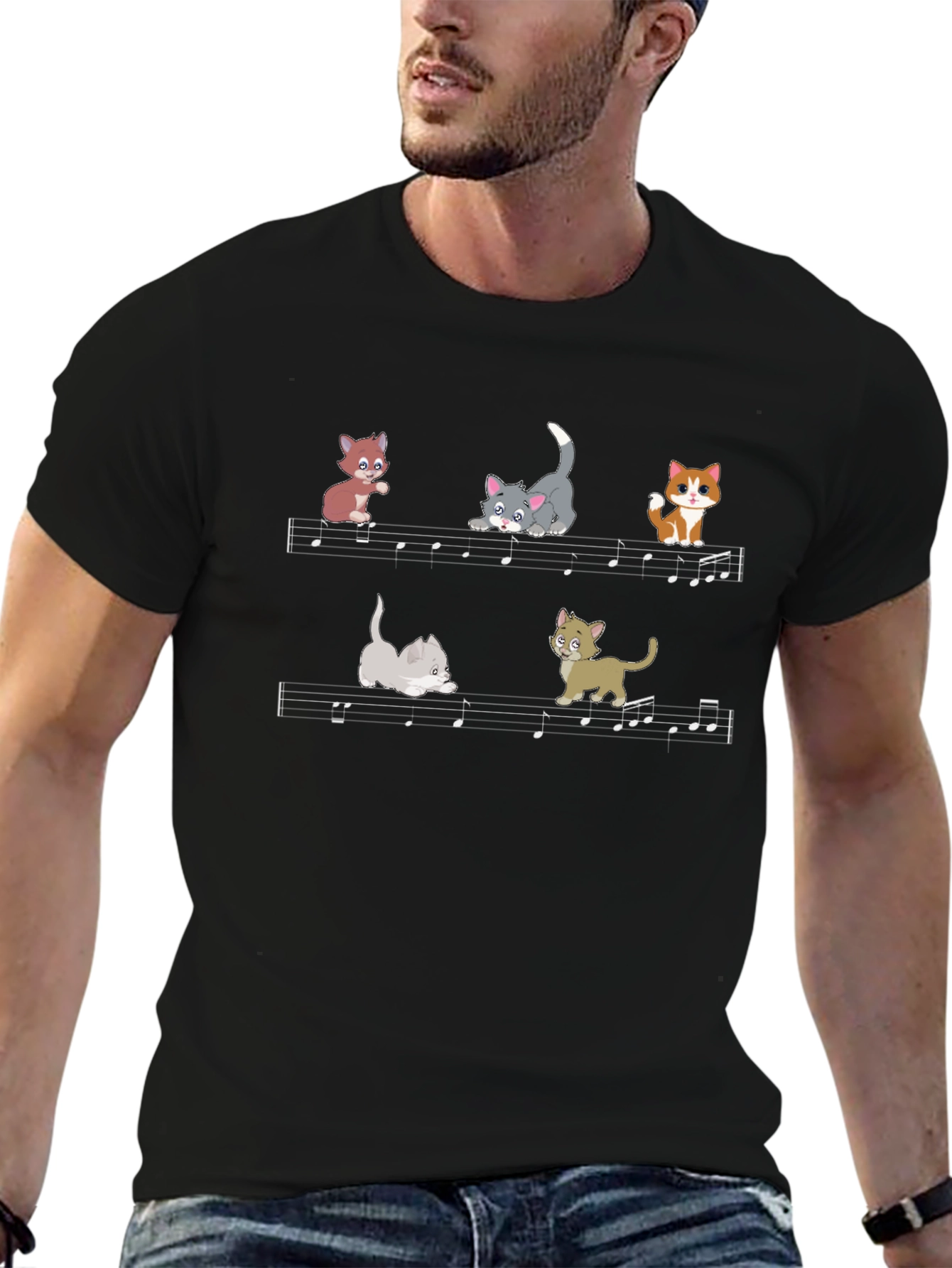 Musical Cats Graphic T-Shirt - Fun Novelty Tee