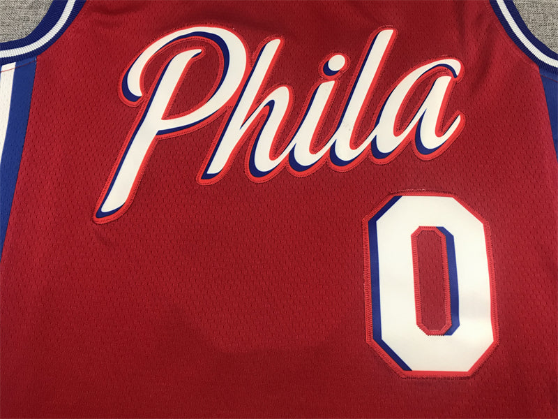 Men's Philadelphia 76ers Tyrese Maxey Red Fastbreak Replica Player Jerseys