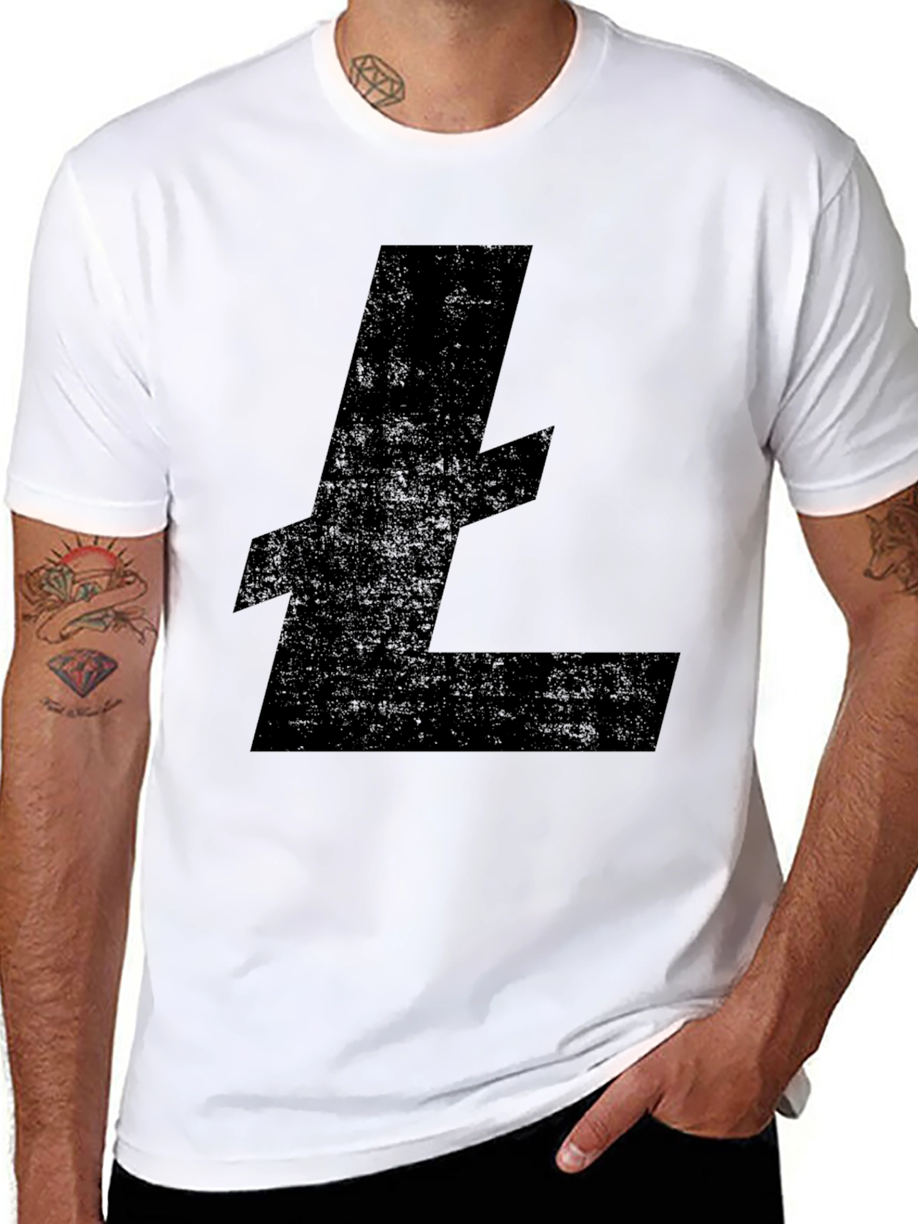 Black Litecoin Crypto T-Shirt - Mens Casual Tee
