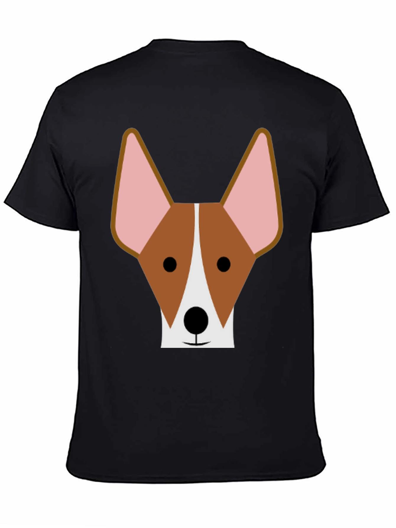 Dog Face Graphic Tee - Black Cotton T-Shirt