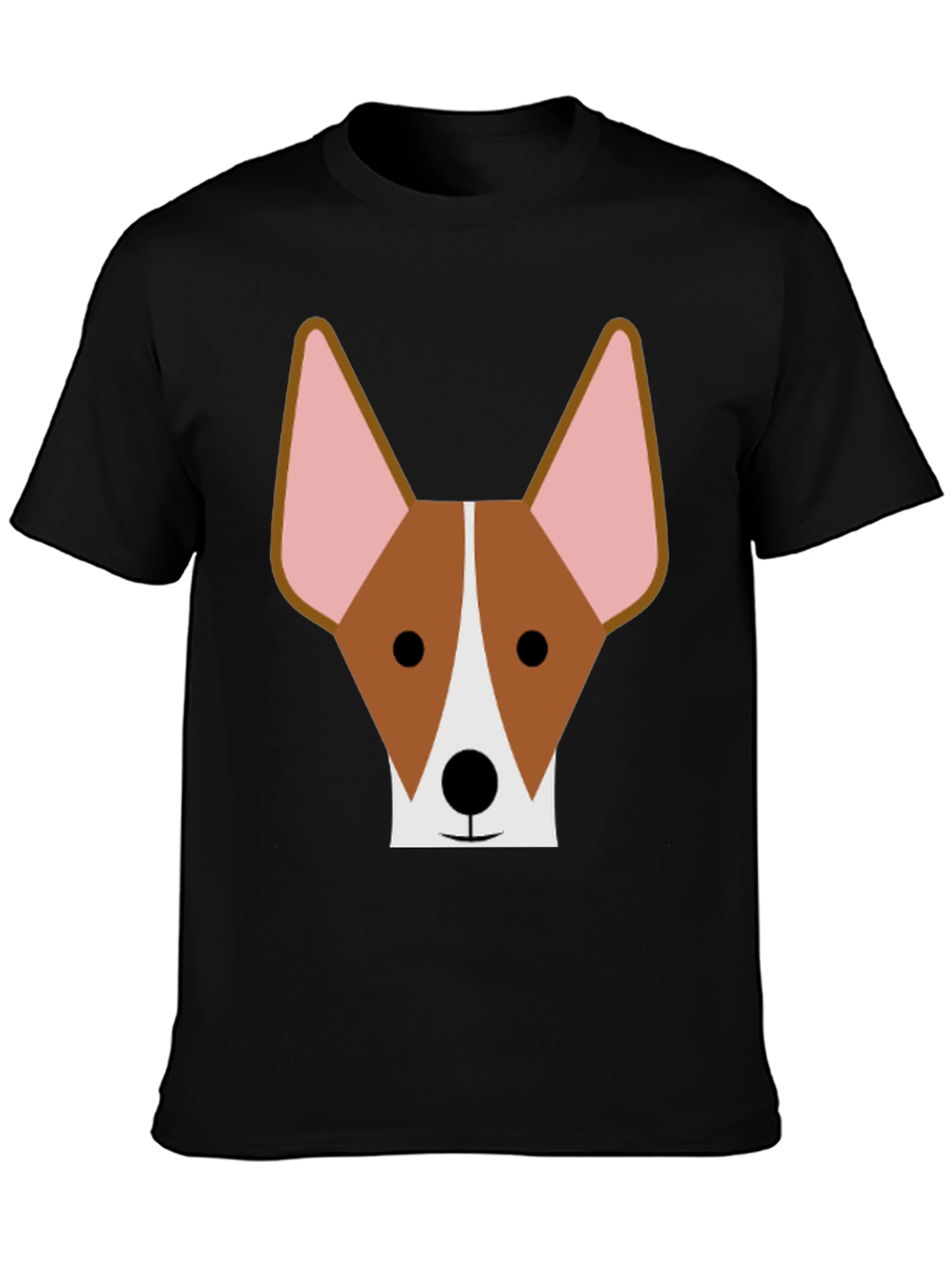 Dog Face Graphic Tee - Black Cotton T-Shirt