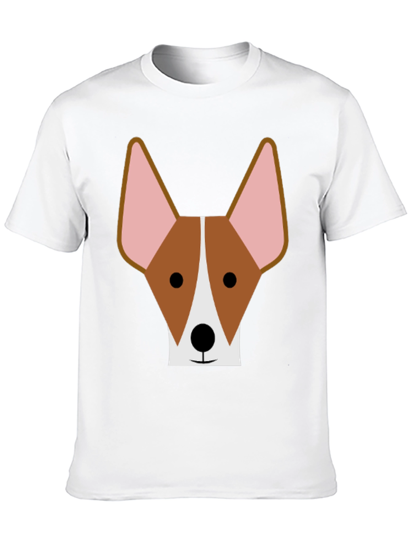 Dog Face Graphic Tee - Black Cotton T-Shirt