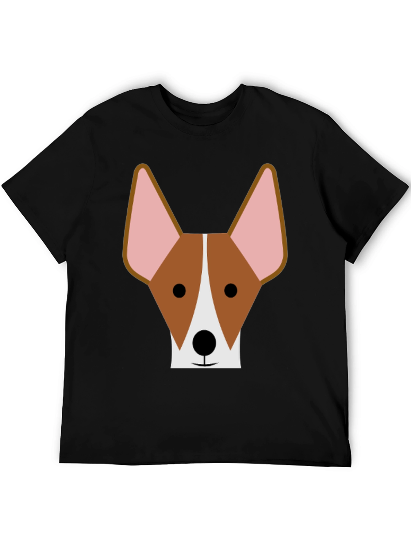 Dog Face Graphic Tee - Black Cotton T-Shirt