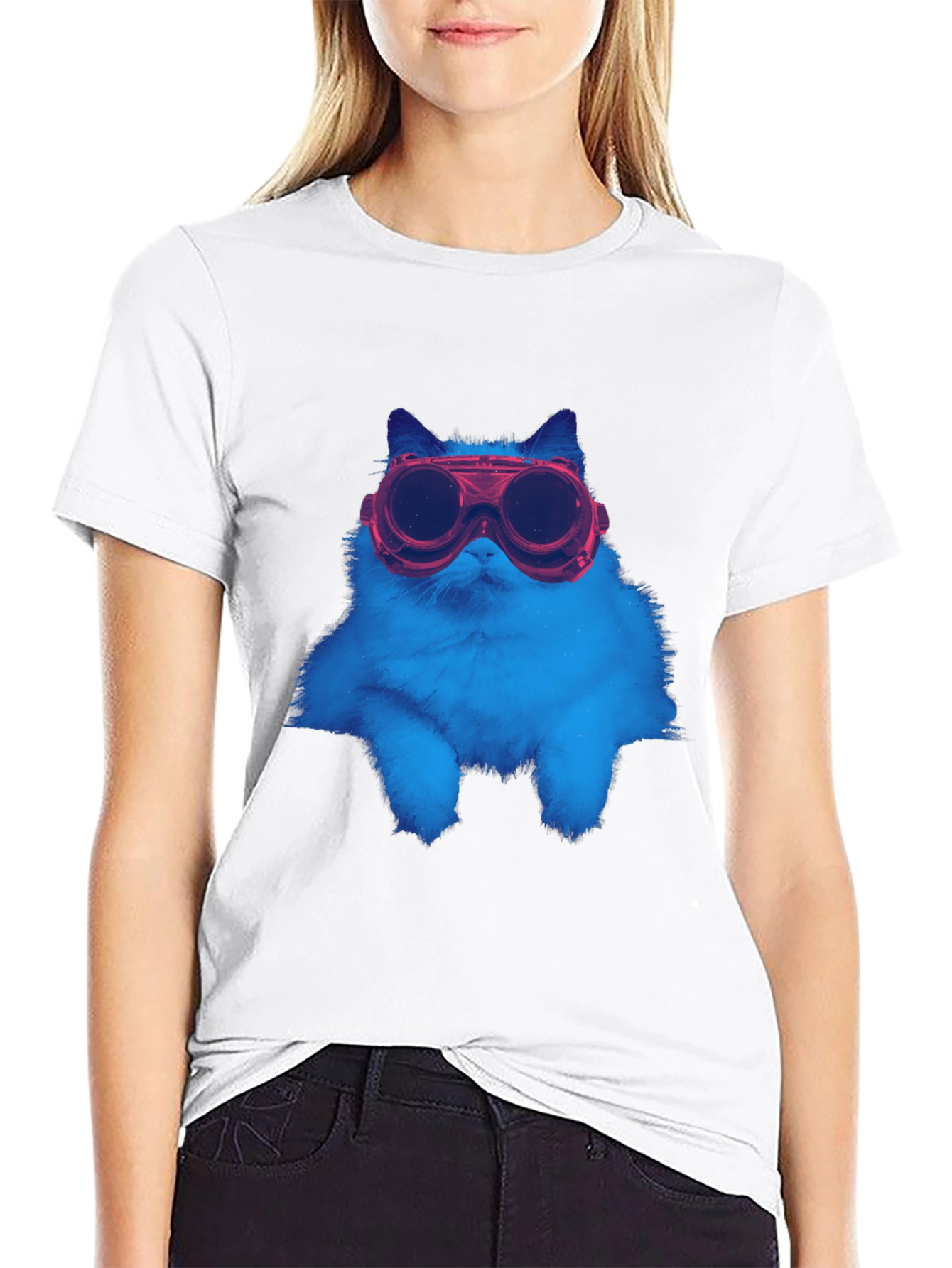 Cool Cat Goggles T-Shirt - Unique Graphic Tee