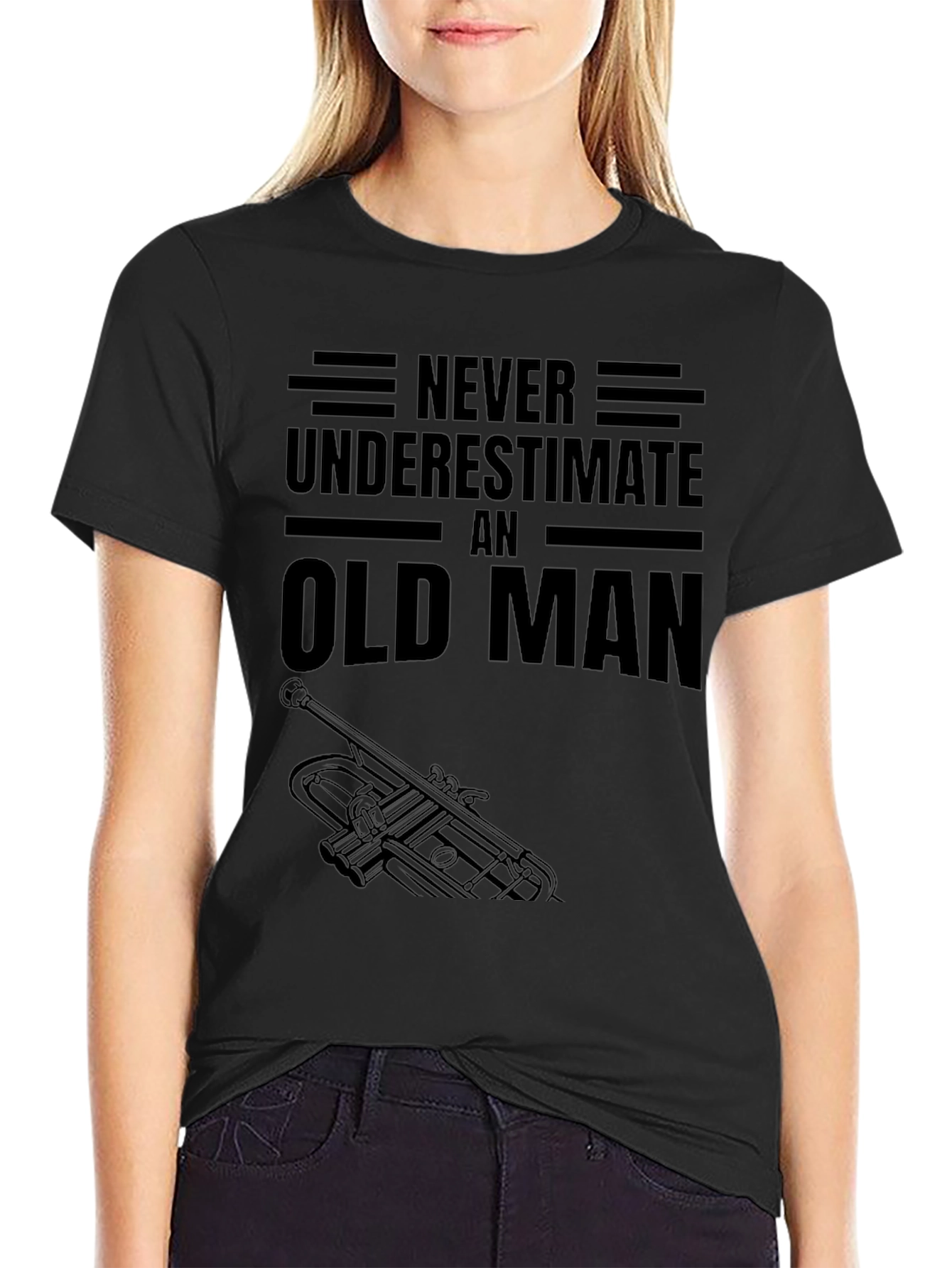 Never Underestimate Old Man Trumpet T-Shirt