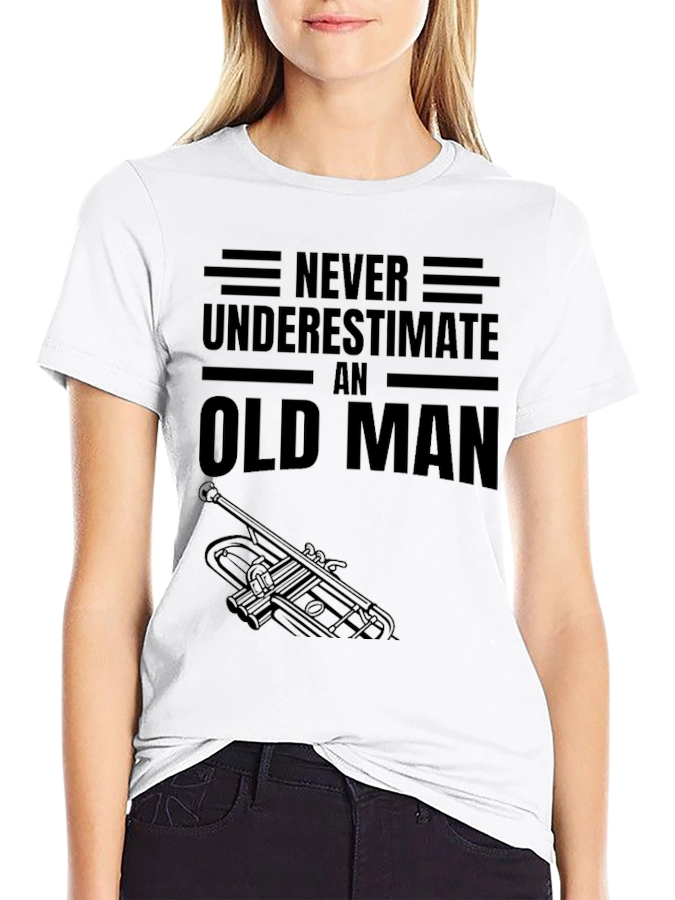 Never Underestimate Old Man Trumpet T-Shirt