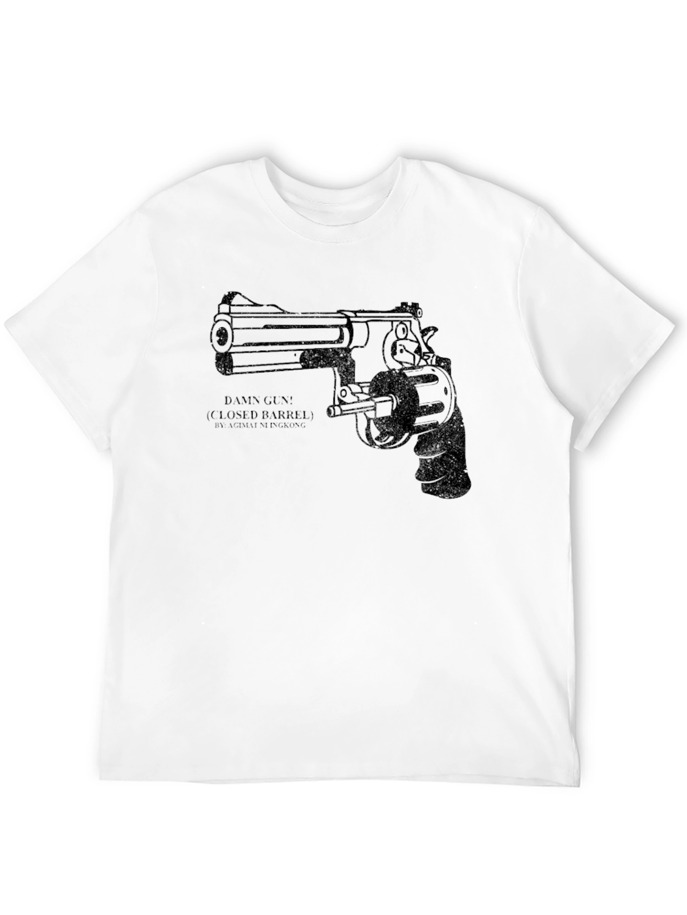 Damn Gun Graphic Tee - Black Cotton Blend T-Shirt