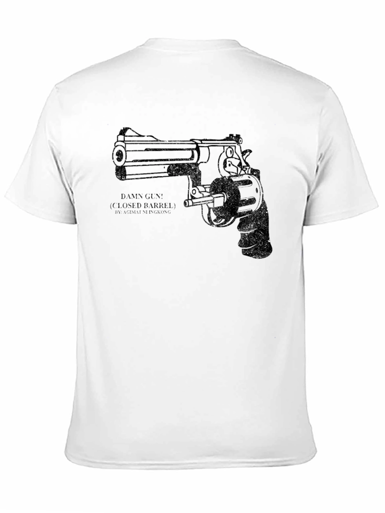 Damn Gun Graphic Tee - Black Cotton Blend T-Shirt