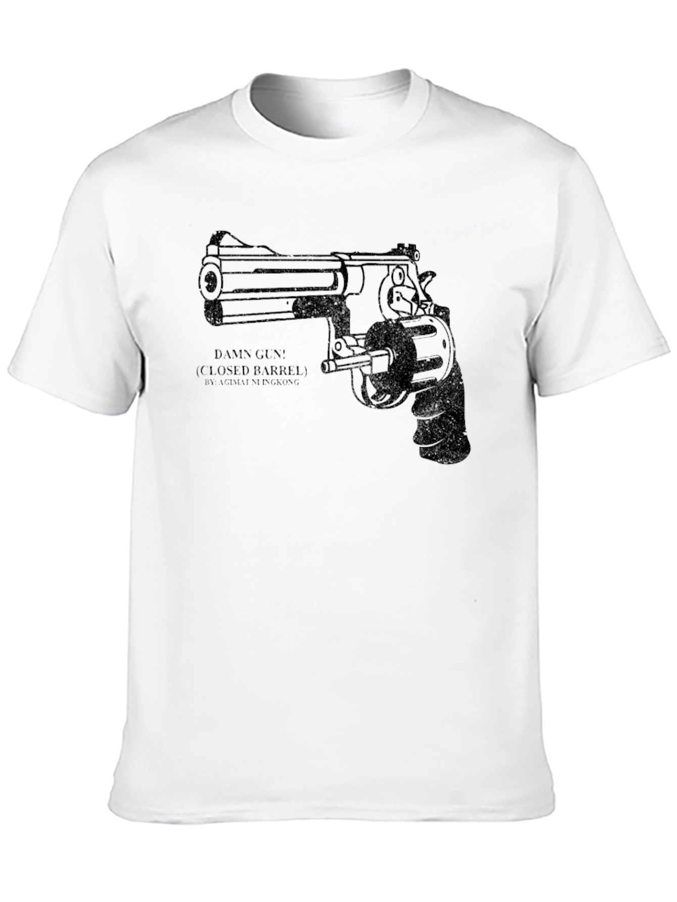 Damn Gun Graphic Tee - Black Cotton Blend T-Shirt
