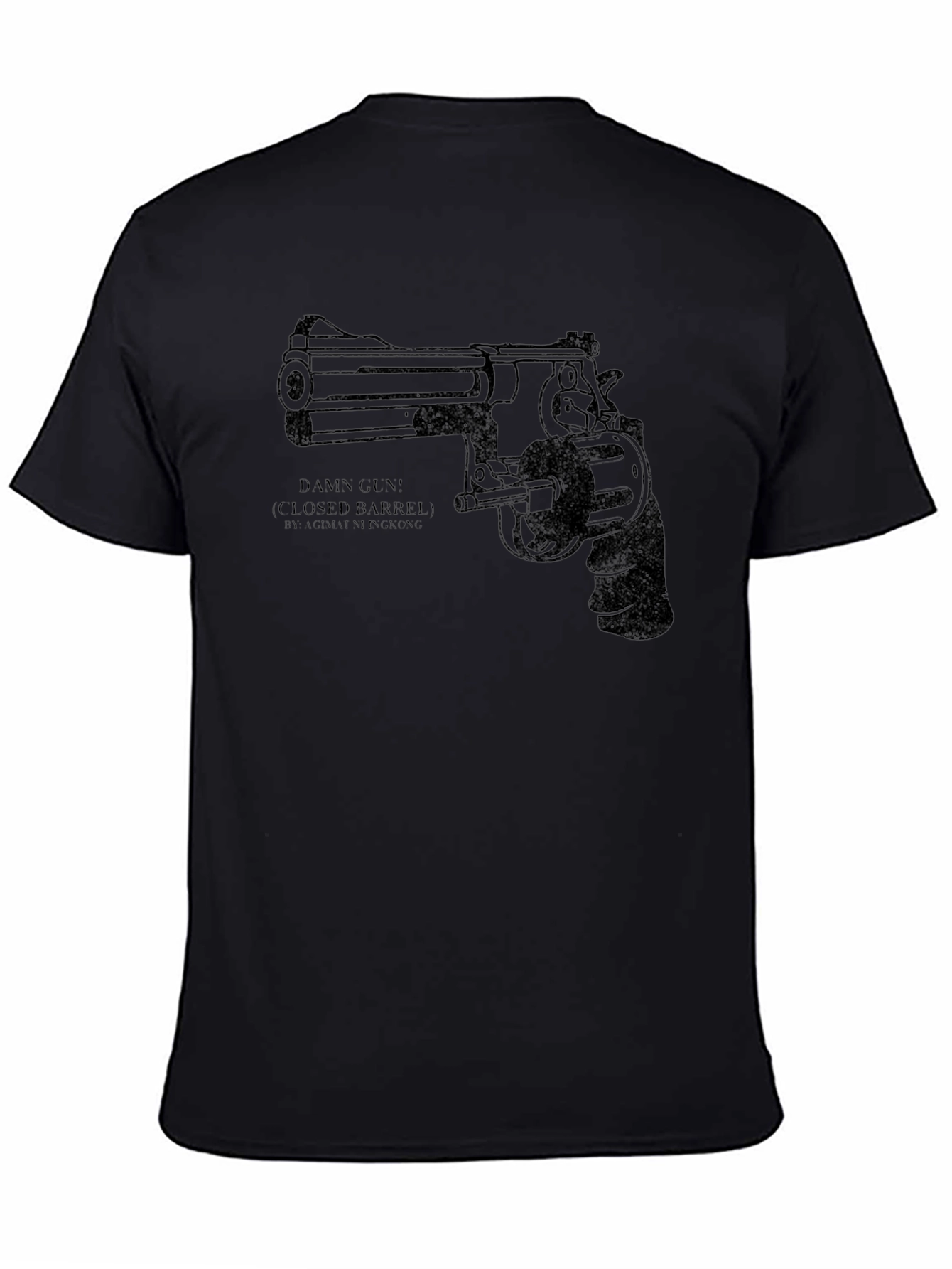 Damn Gun Graphic Tee - Black Cotton Blend T-Shirt