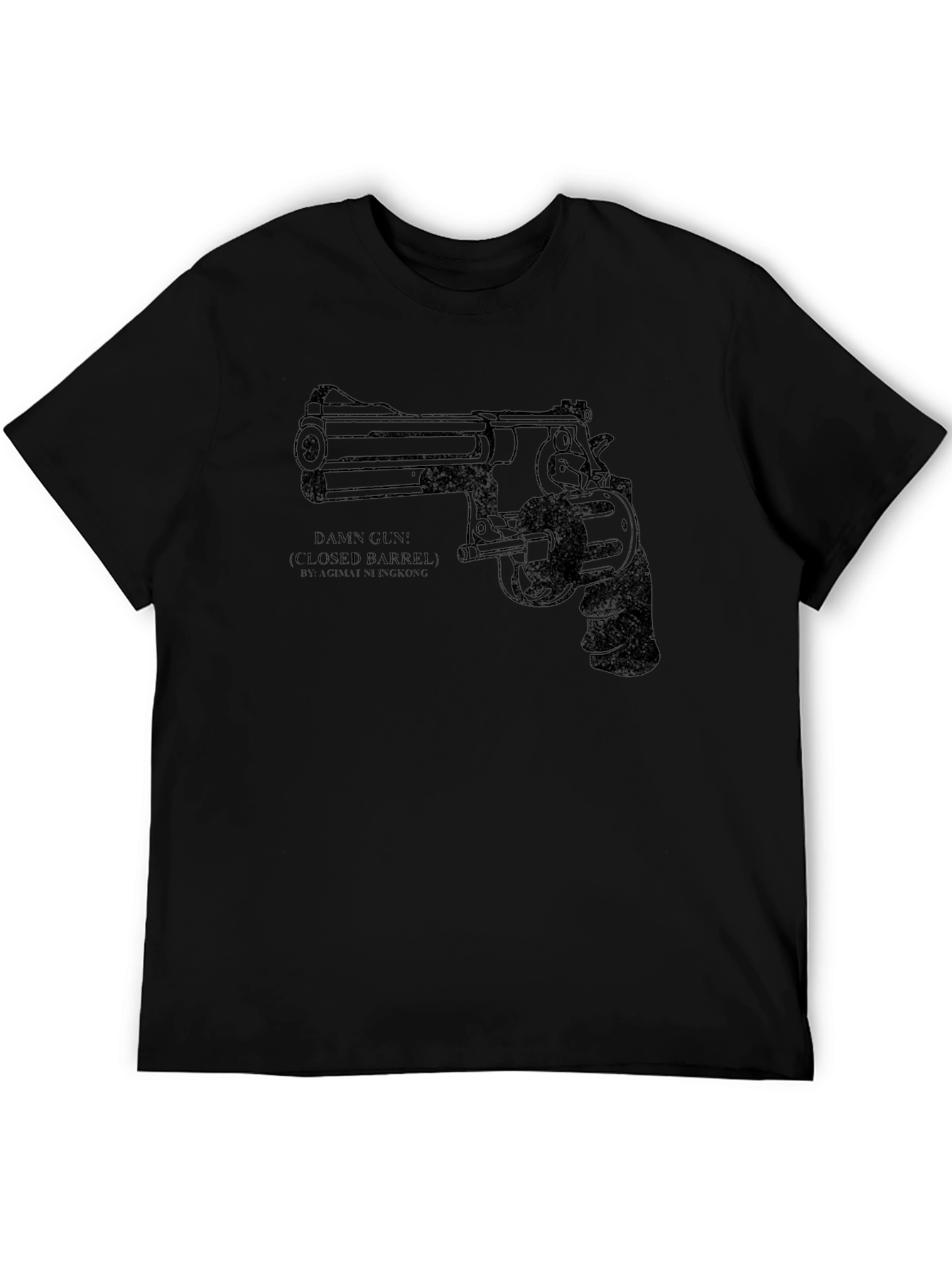 Damn Gun Graphic Tee - Black Cotton Blend T-Shirt