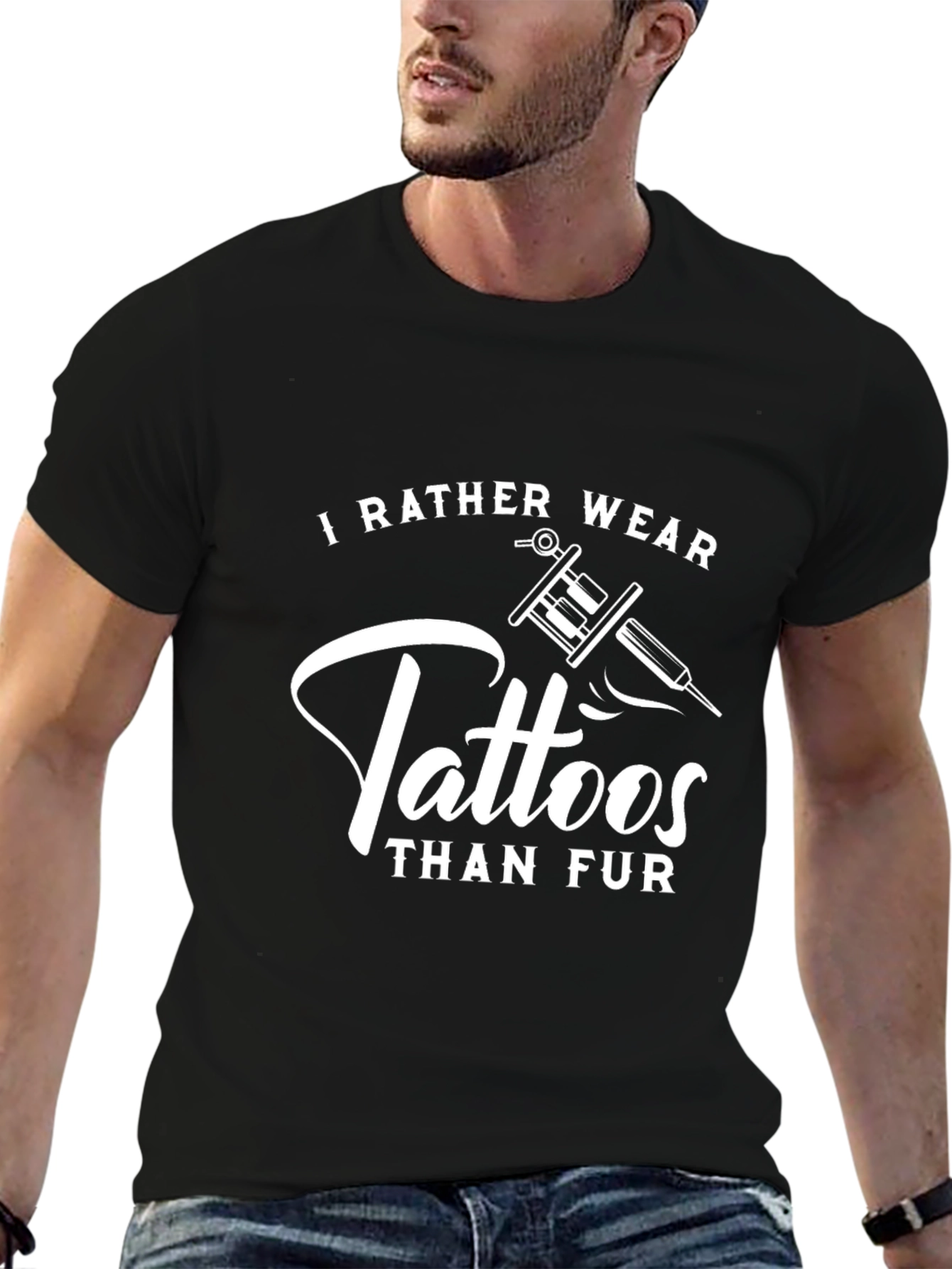 Tattoos Over Fur Graphic Tee - Unisex Black T-Shirt