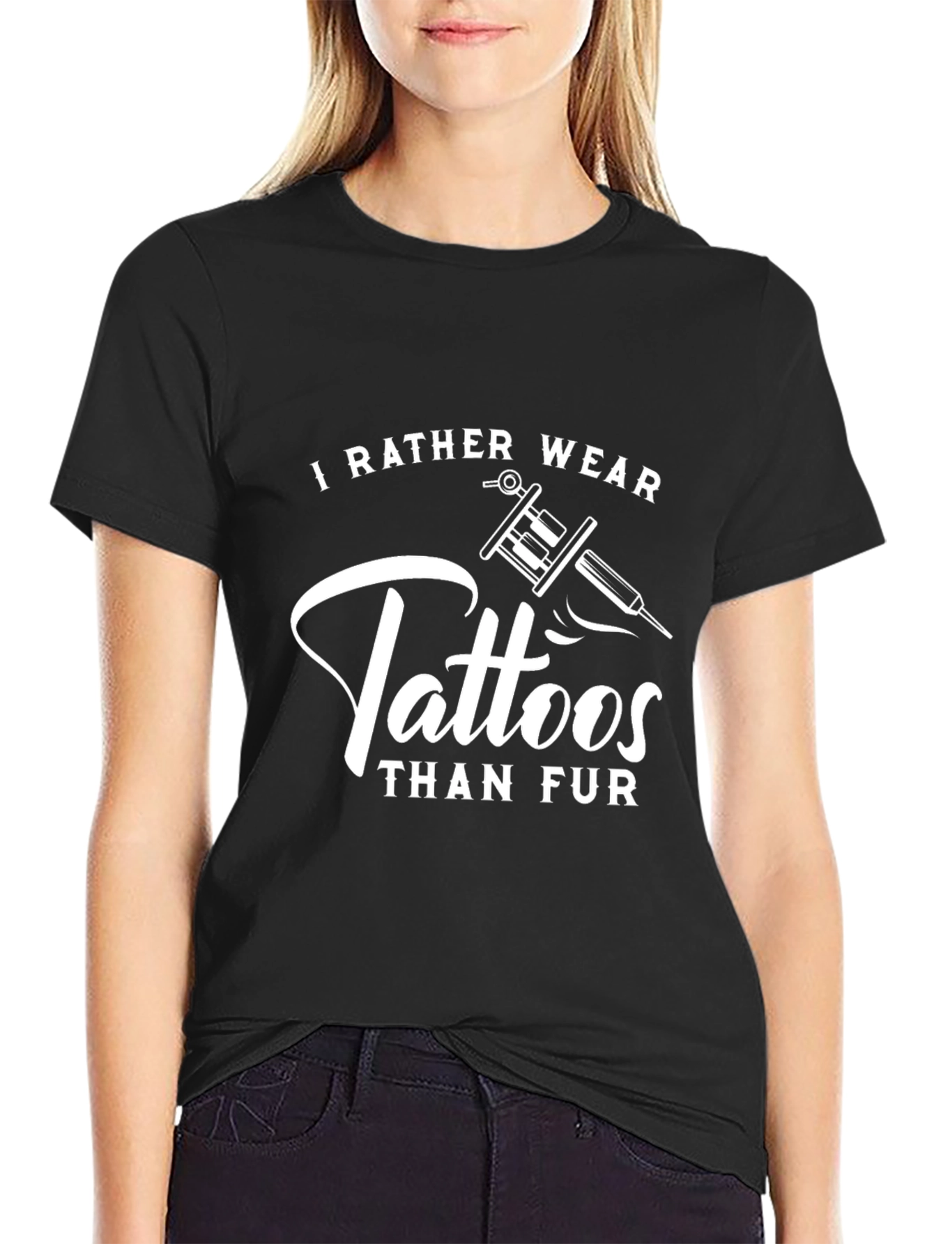 Tattoos Over Fur Graphic Tee - Unisex Black T-Shirt