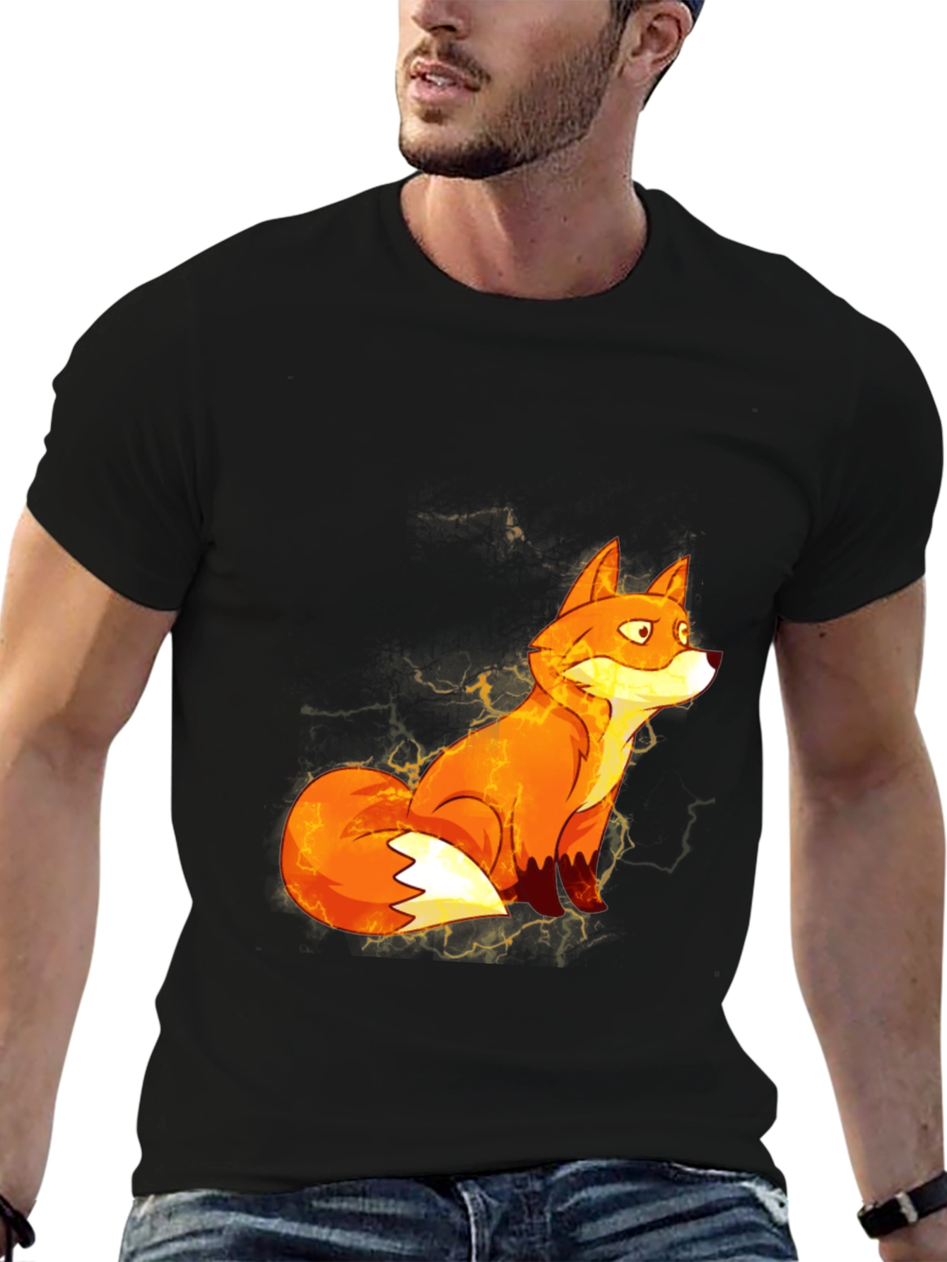 Fiery Fox Graphic Tee - Bold Animal Print