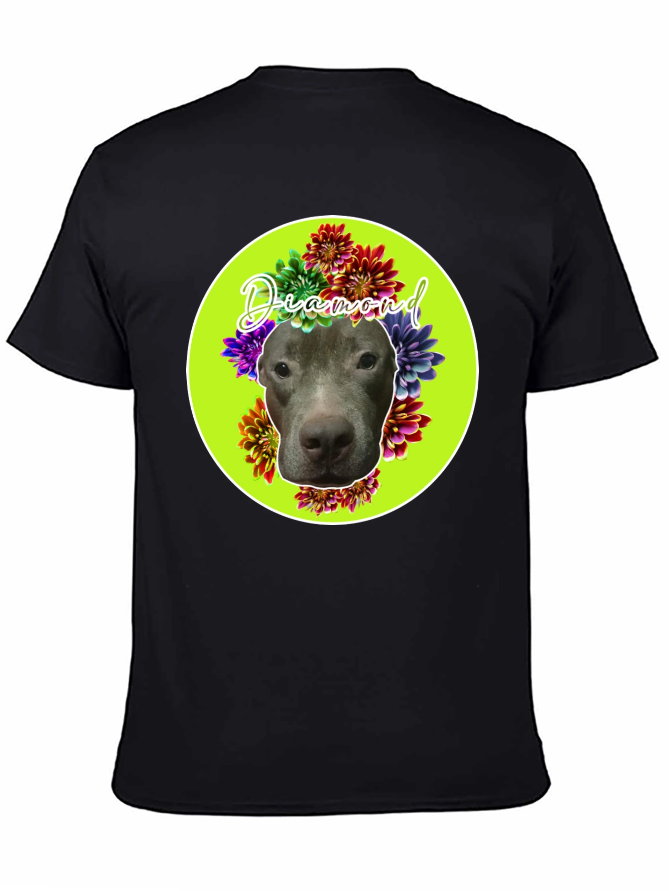 Diamond Dog Floral T-Shirt - Custom Pet Tee