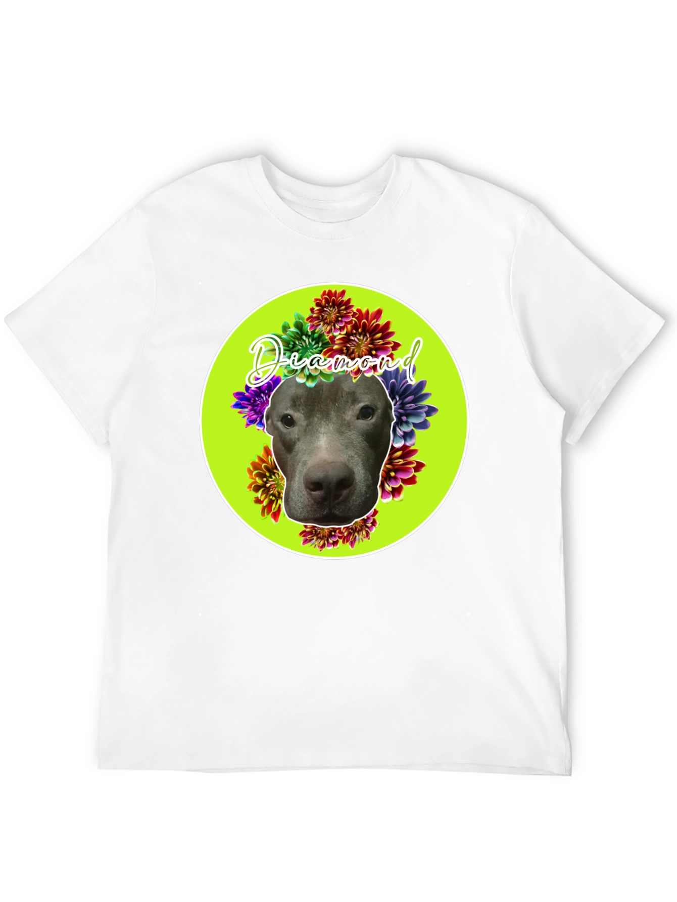 Diamond Dog Floral T-Shirt - Custom Pet Tee