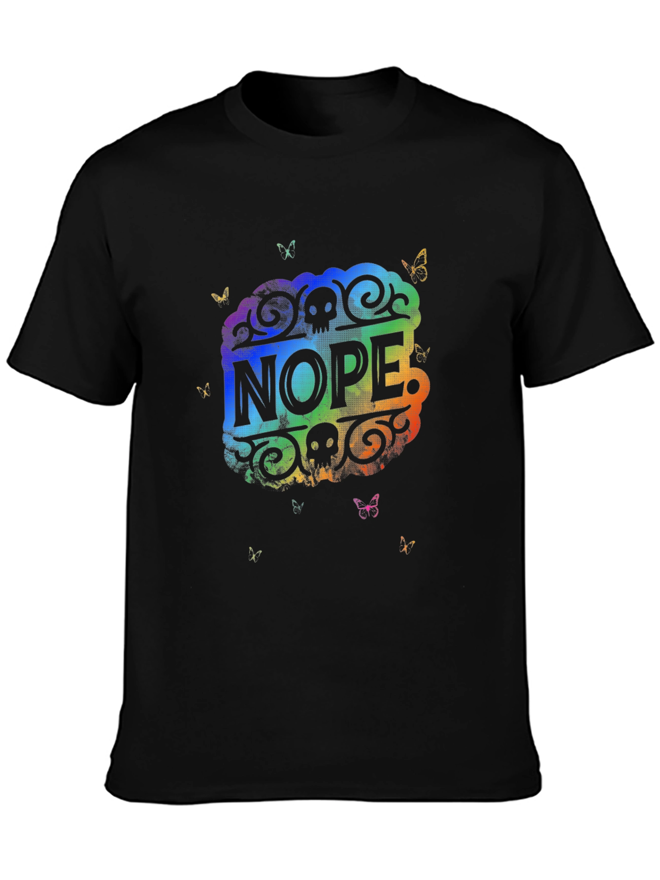 Nope Skull Butterfly Graphic Tee