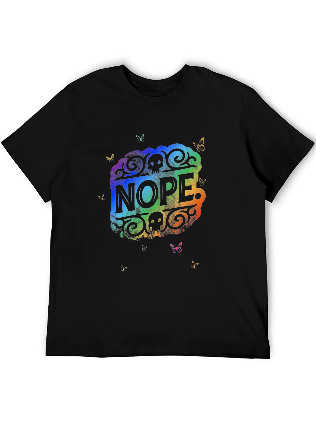 Nope Skull Butterfly Graphic Tee