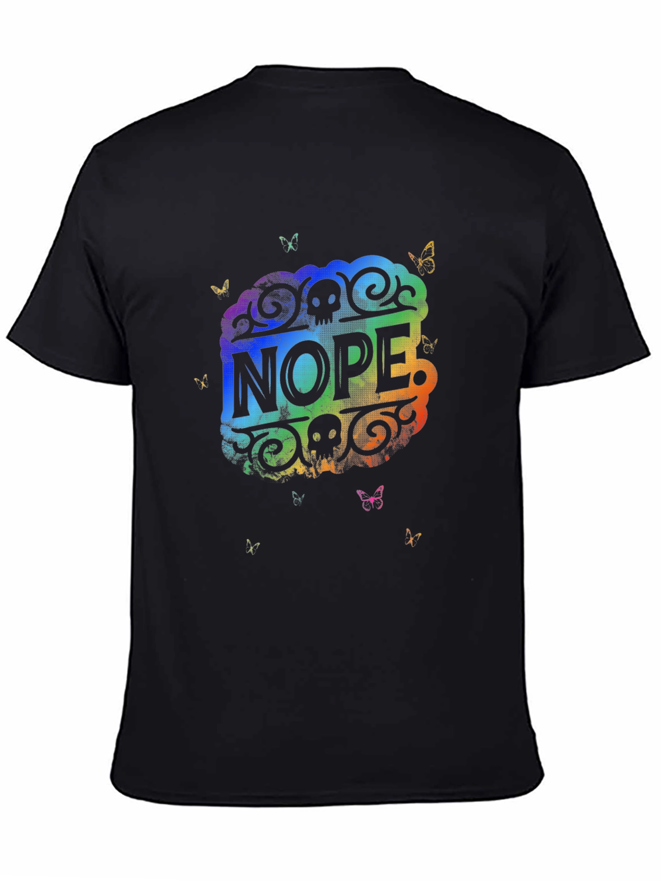 Nope Skull Butterfly Graphic Tee