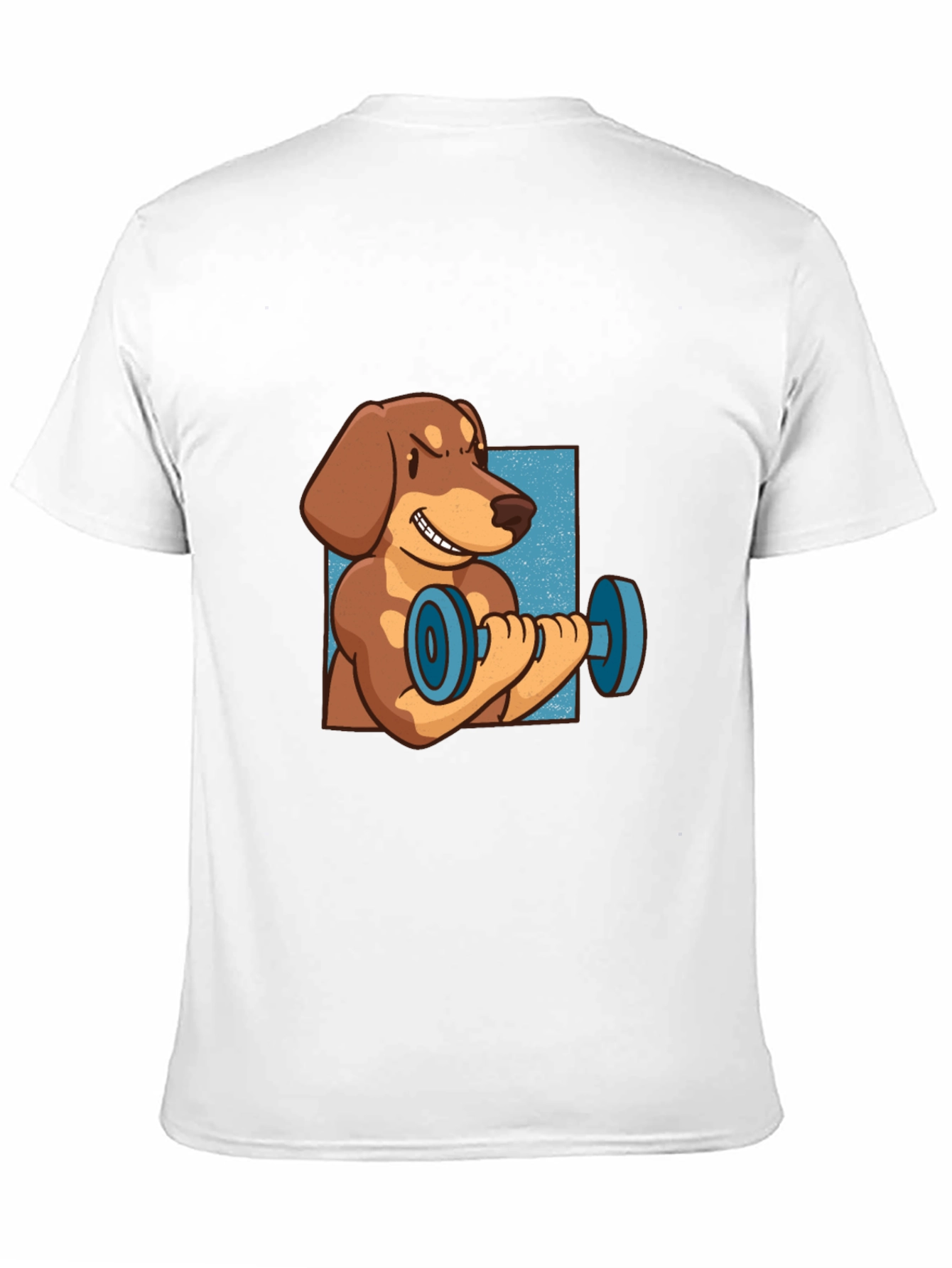 Funny Dachshund Lifting Dumbbell T-Shirt