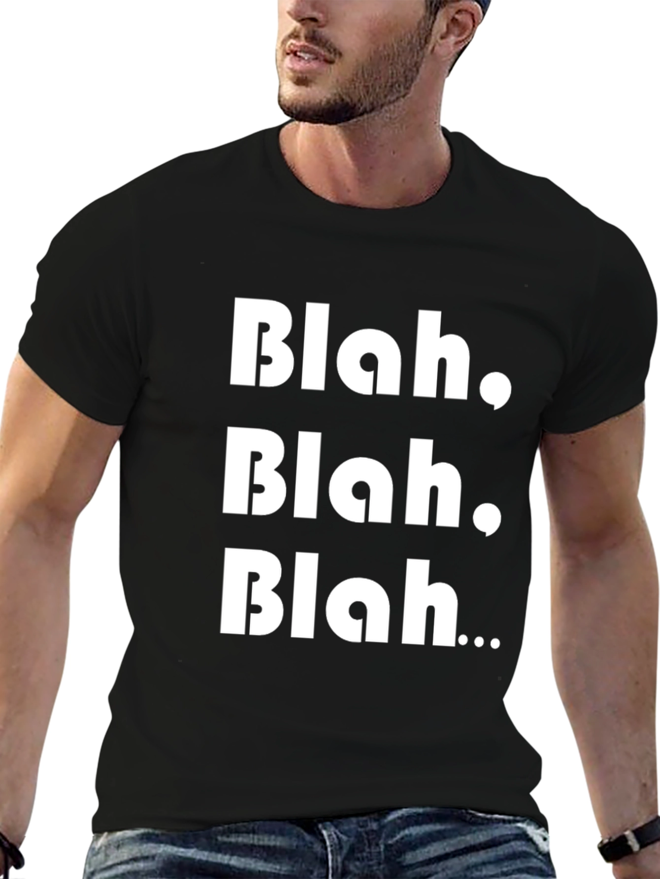 Blah Graphic Tee - Black Cotton T-Shirt