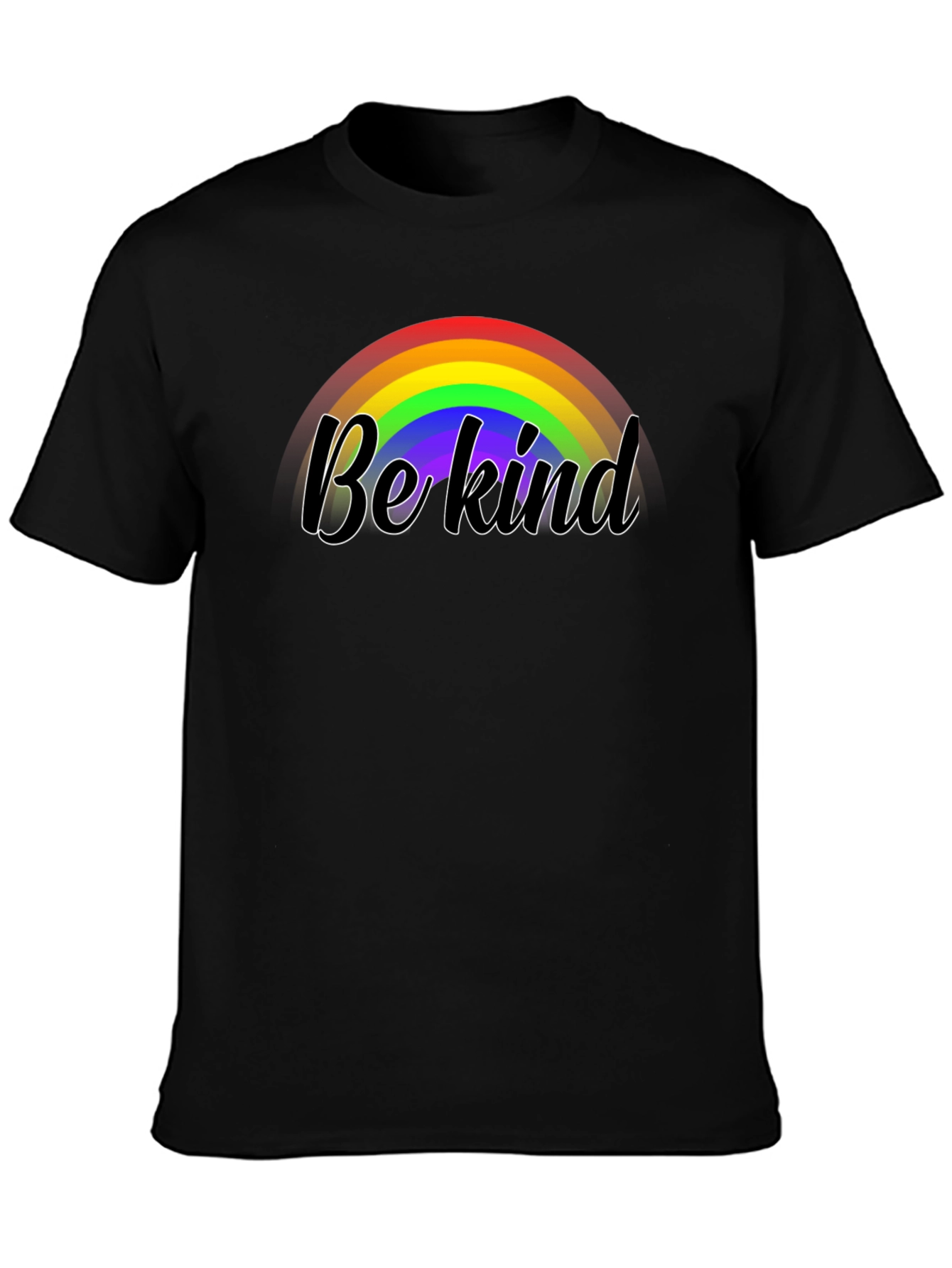 Be Kind Rainbow Graphic Black Tee