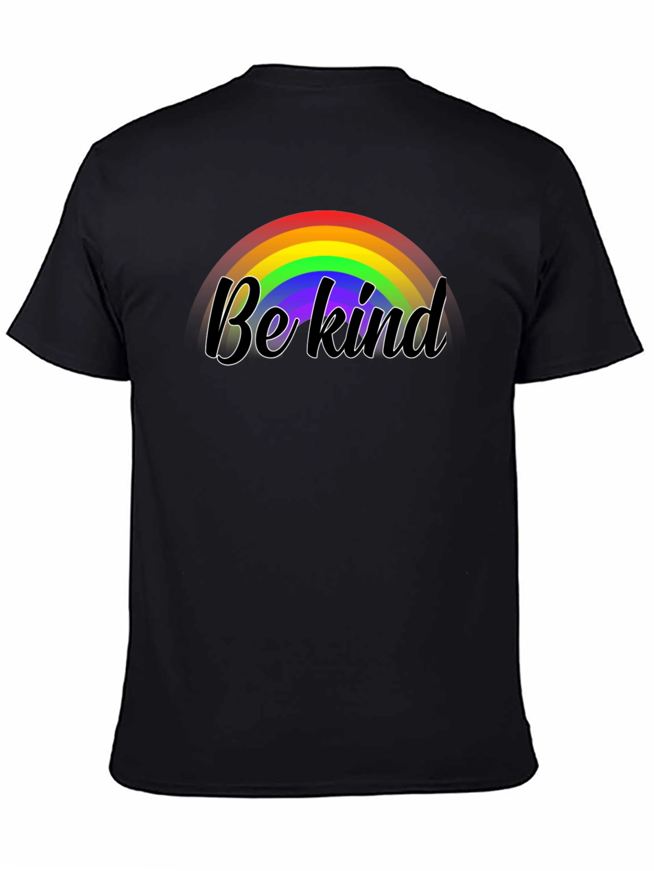 Be Kind Rainbow Graphic Black Tee