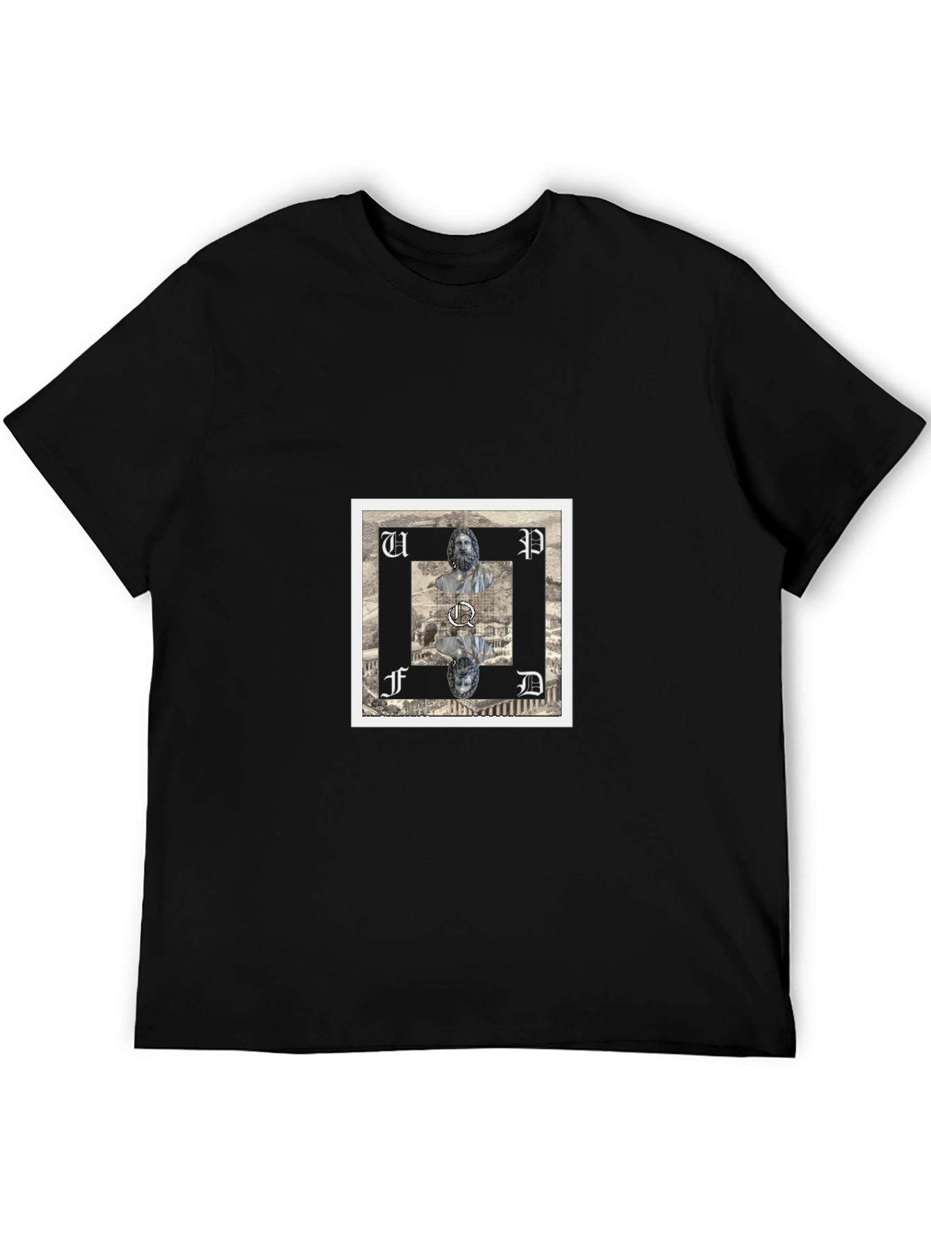 Unique Graphic Print Black T-Shirt