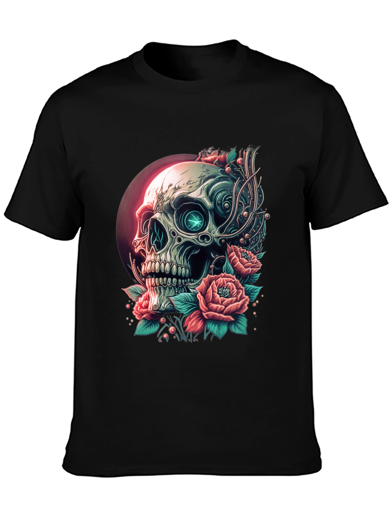 Skull & Roses Graphic T-Shirt - Edgy Streetwear