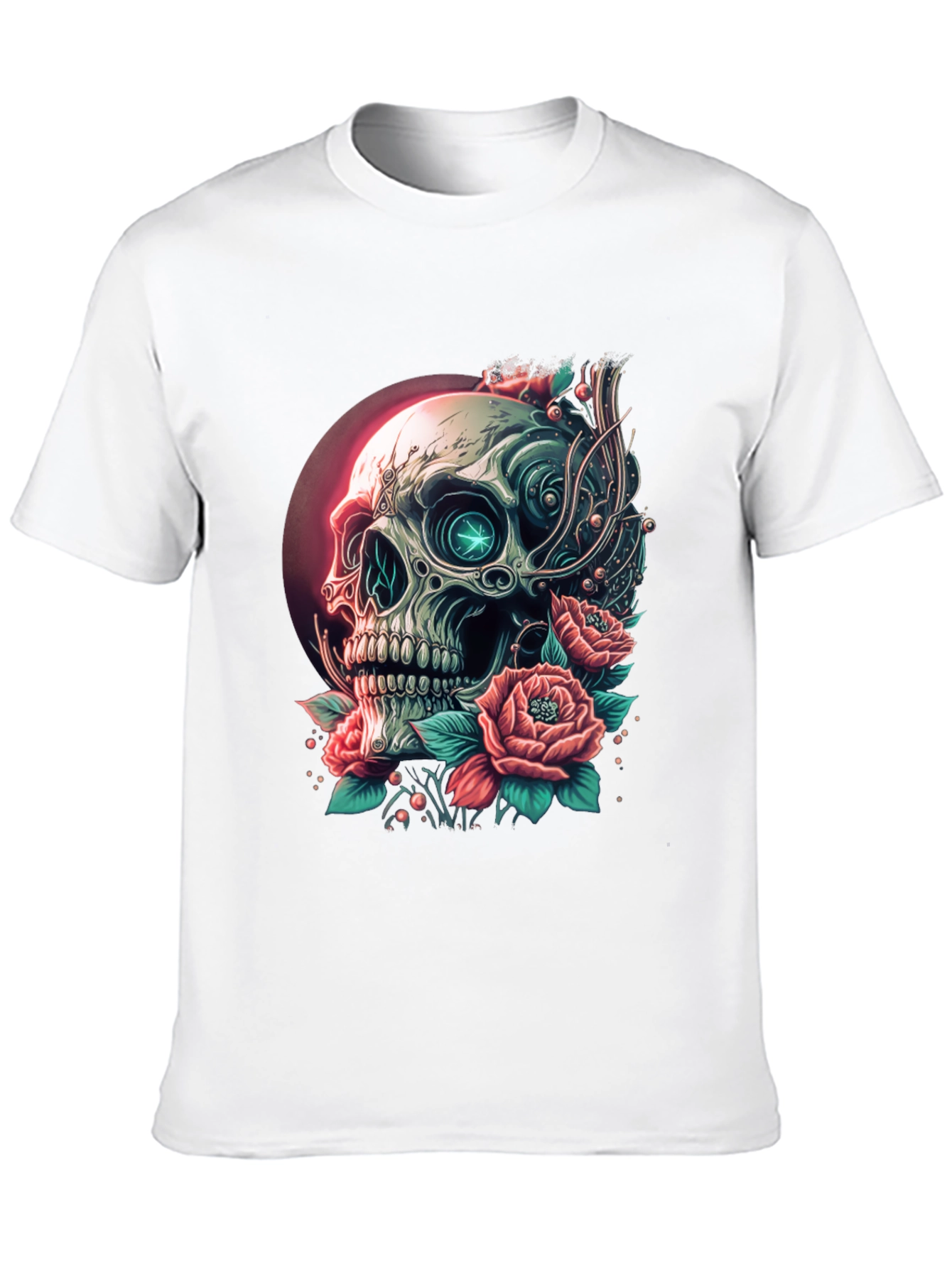 Skull & Roses Graphic T-Shirt - Edgy Streetwear