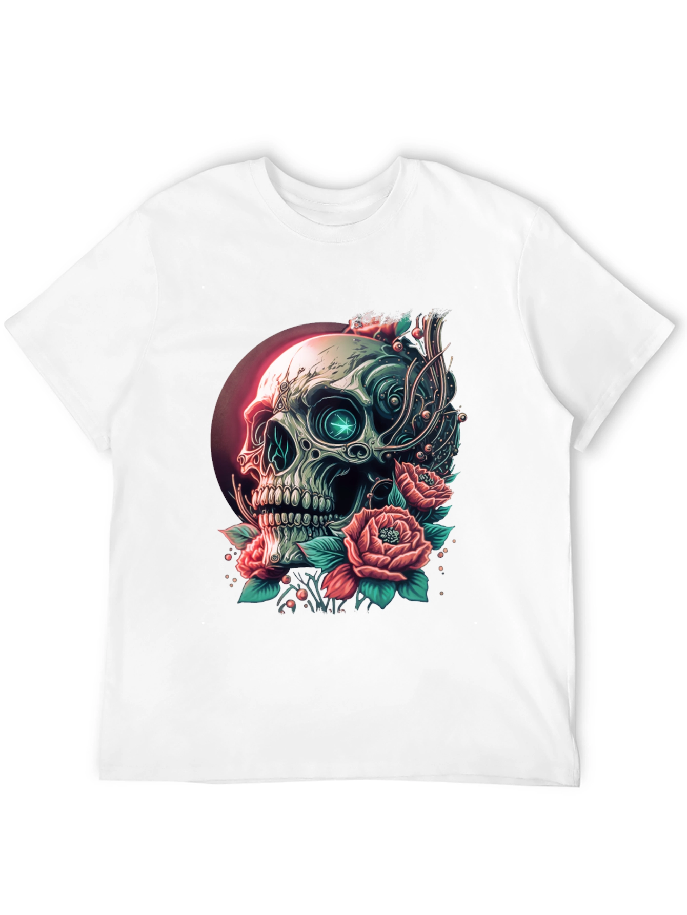 Skull & Roses Graphic T-Shirt - Edgy Streetwear