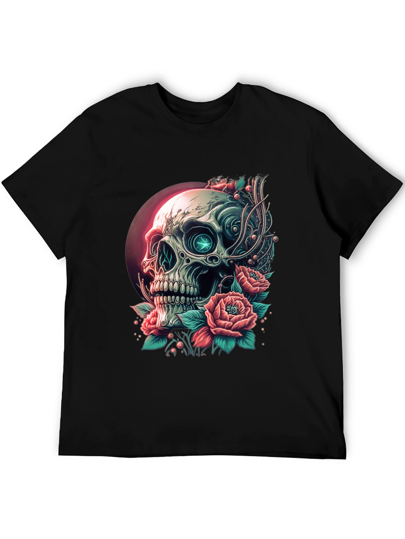 Skull & Roses Graphic T-Shirt - Edgy Streetwear
