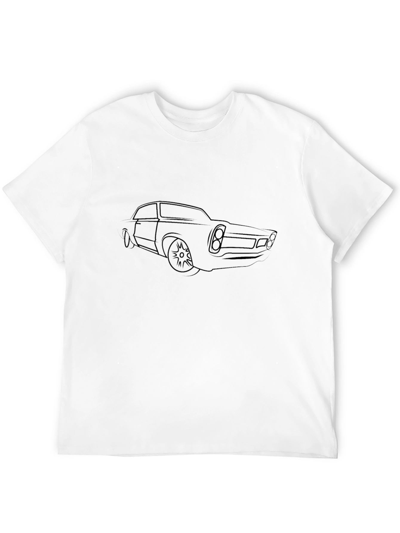 Classic Car Outline Graphic Tee - Stylish Black T-Shirt