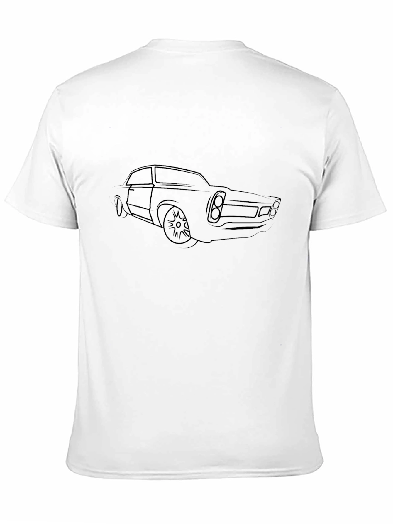 Classic Car Outline Graphic Tee - Stylish Black T-Shirt